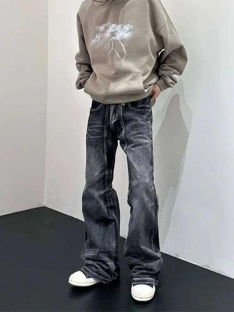 Japanese Brand Retro loose fitting patchwork micro flared jeans Size US 32 / EU 48 - 5 Thumbnail