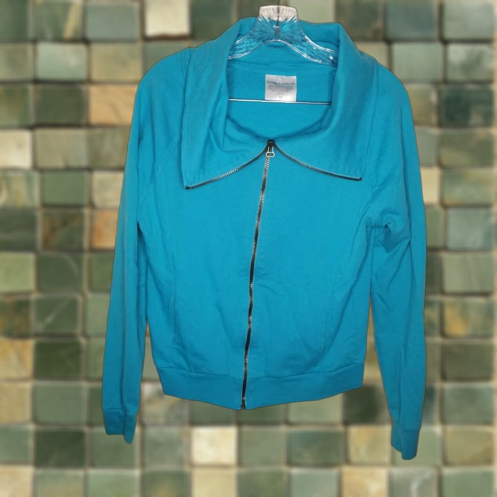 Vintage VINTAGE Sweatshirt Blue Full Zip Jacket Womens Medium Long Sleeve Activewear Size M / US 6-8 / IT 42-44 - 1 Thumbnail