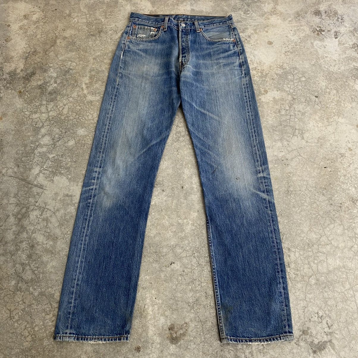 Levi's Size 32x35 Vintage Levis 501 Faded Stonewashed Blue Jeans Size US 32 / EU 48 - 1 Thumbnail