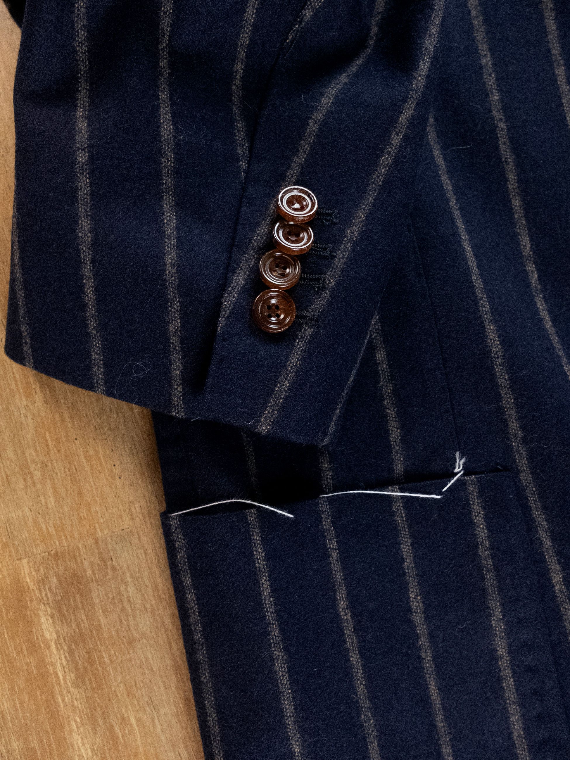 SARTORIO Napoli by Kiton navy blue wool cashmere suit 44 54