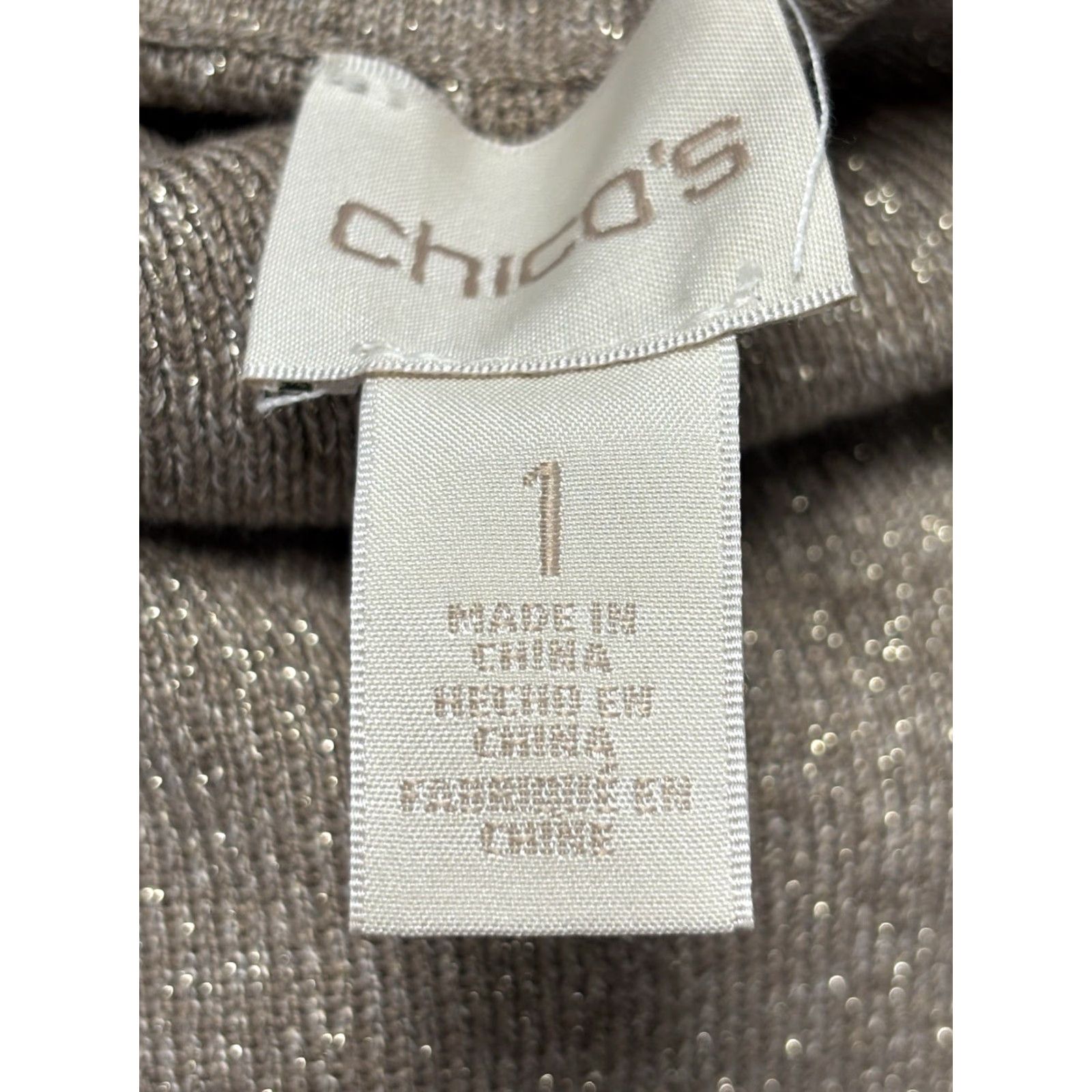 Vintage VINTAGE Chico's Women's Sweater Turtleneck Size Medium US M Gold Metallic Ribbed Knit Pullover 90s Size M / US 6-8 / IT 42-44 - 6 Thumbnail