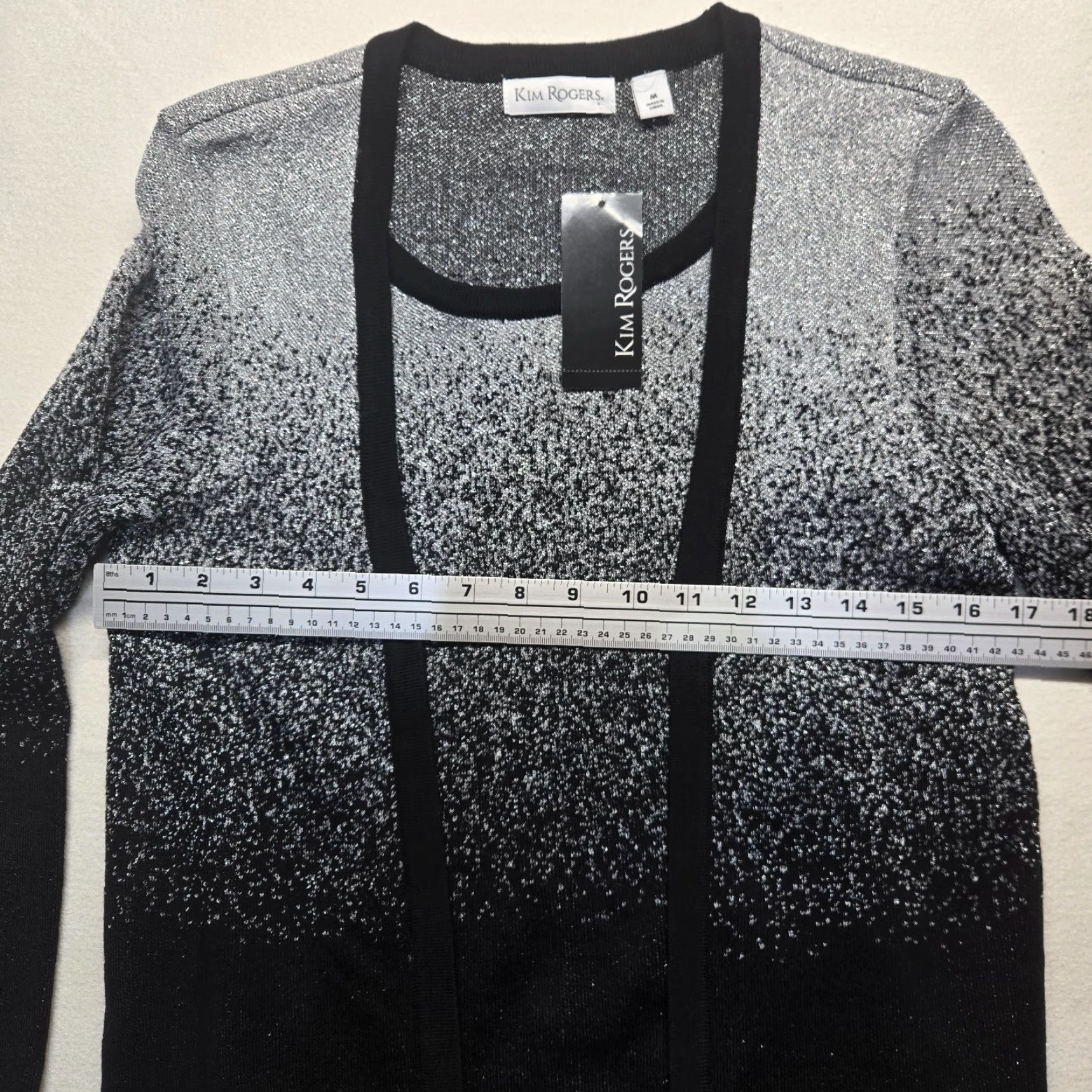 Vintage VINTAGE Kim Rogers Women's Sweater Cardigan Open Front Medium Gray Cotton 80s Size M / US 6-8 / IT 42-44 - 5 Thumbnail
