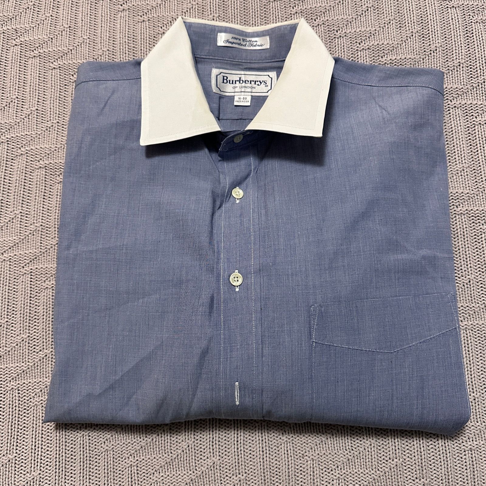Burberry Vintage Burberry blue with white cuff and collar button down Size US L / EU 52-54 / 3 - 1 Thumbnail