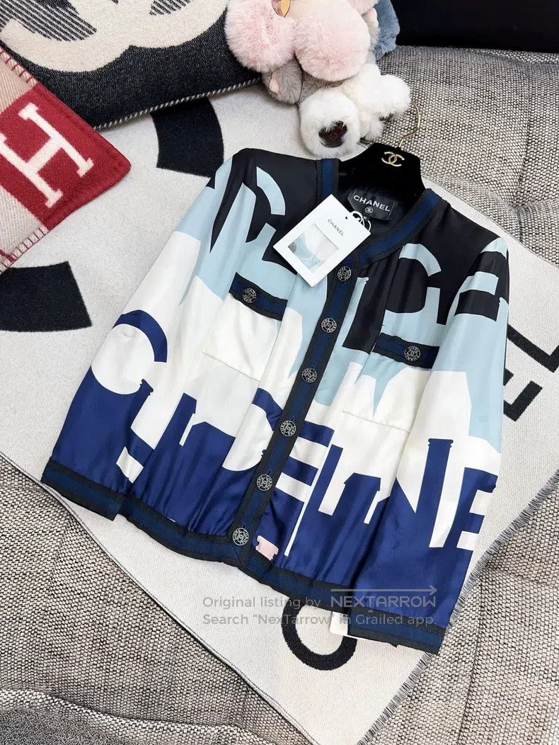 Chanel Chanel 20S roof series letter design sense silk shirt jack Size XS / US 0-2 / IT 36-38 - 7 Thumbnail