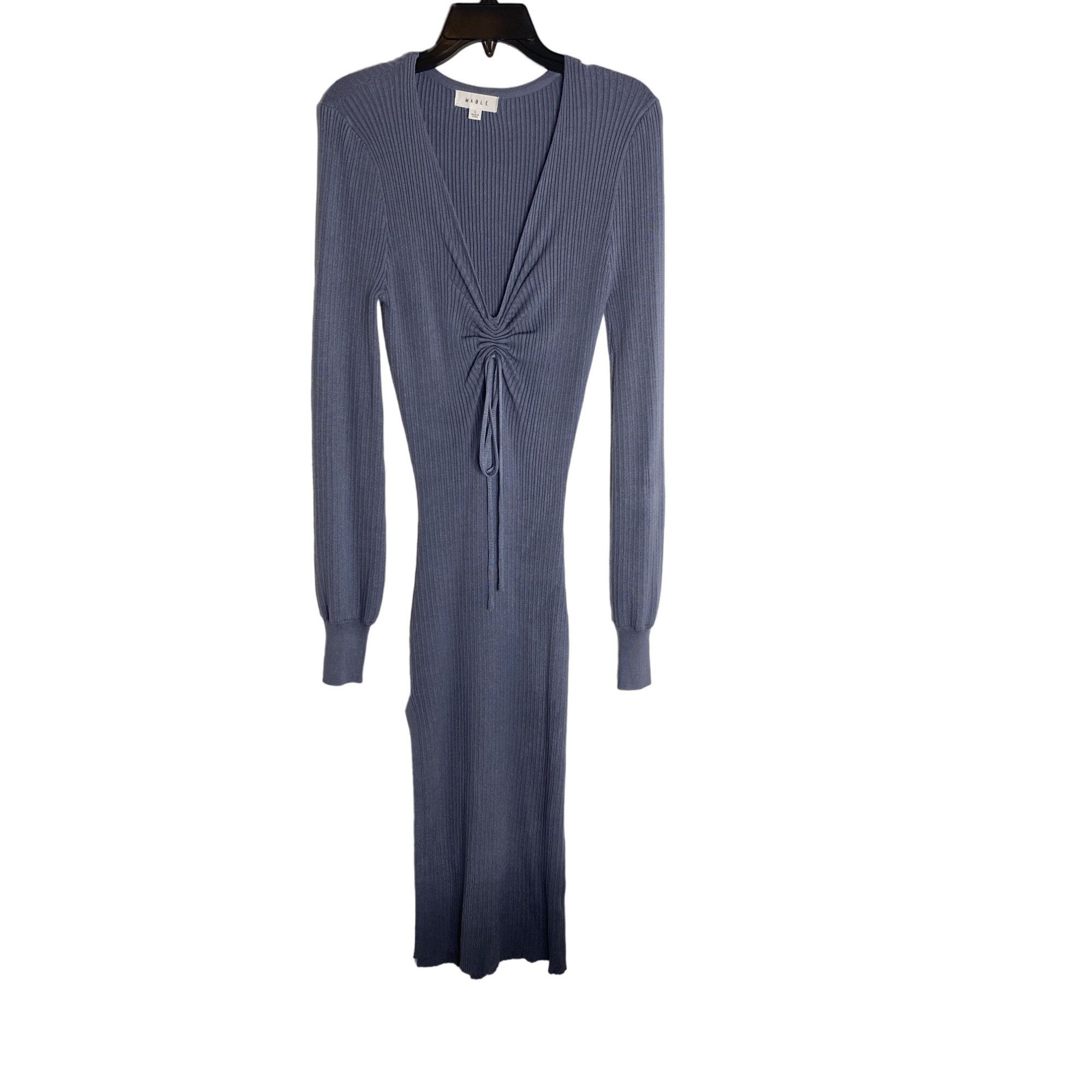 Other MABLE WOMEN'S STEEL GRAY BODYCON MIDI RIBBED SWEATER DRESS S Size L / US 10 / IT 46 - 2 Thumbnail