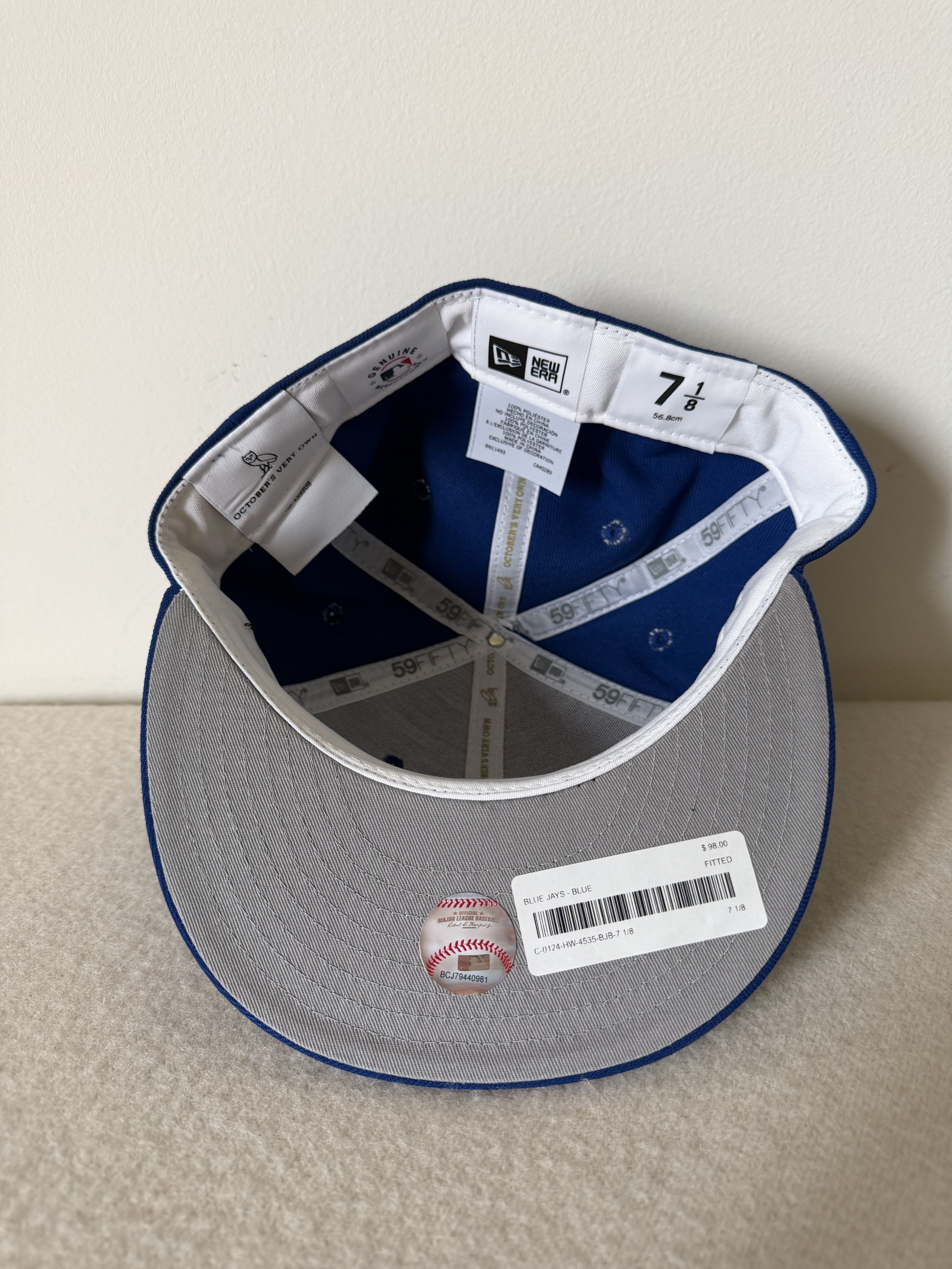 October's Very Own 7 1/8 OVO New Era Toronto Blue Jays 59FIFTY Fitted Hat Size ONE SIZE - 6 Thumbnail