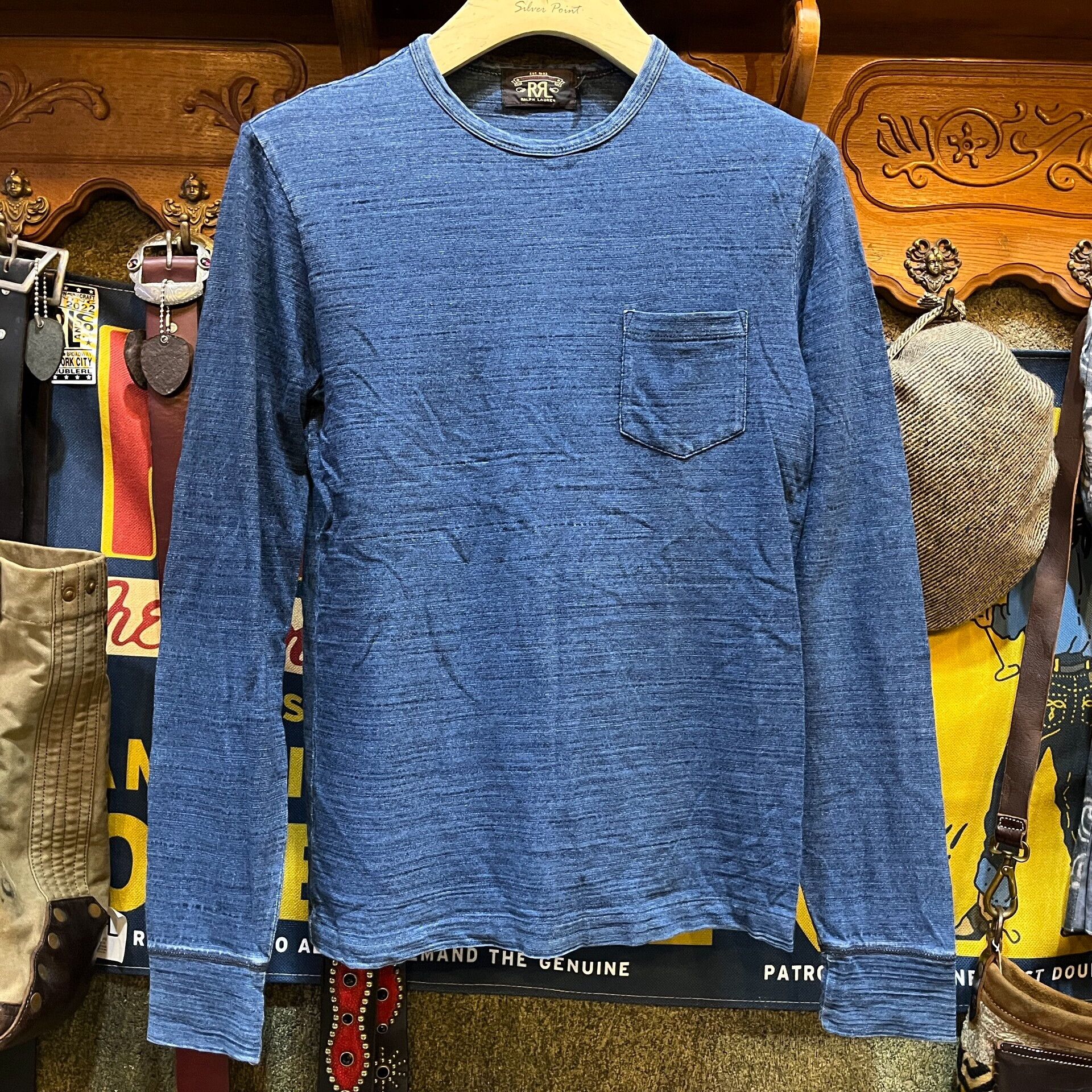 RRL Ralph Lauren Vintage Blue Dye Base Layer Shirt Size US S / EU 44-46 / 1 - 1 Thumbnail