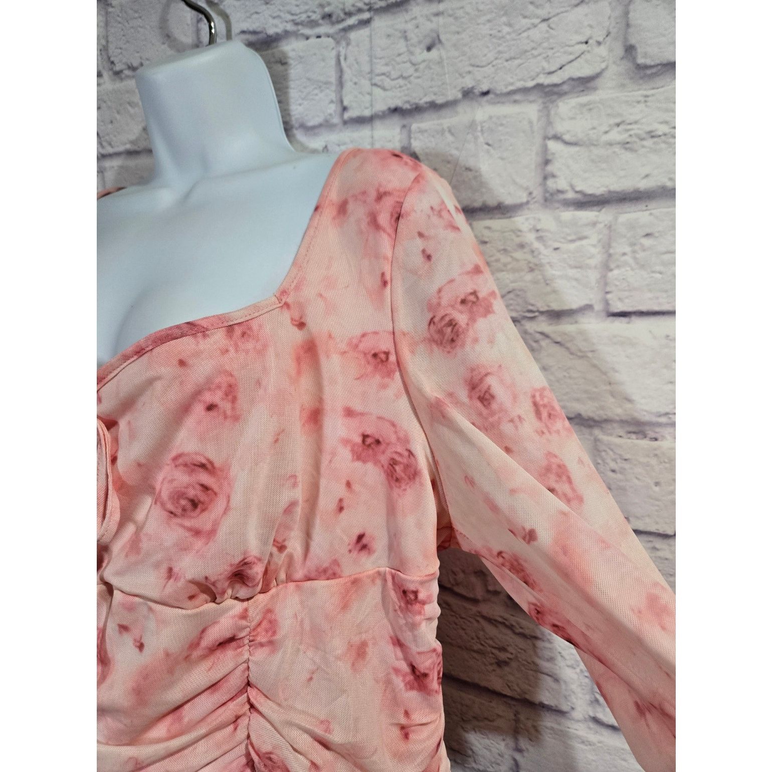 Other Shein Pink Floral Print Cropped Top 3XL Plus Size 3XL / US 20-22 - 3 Thumbnail
