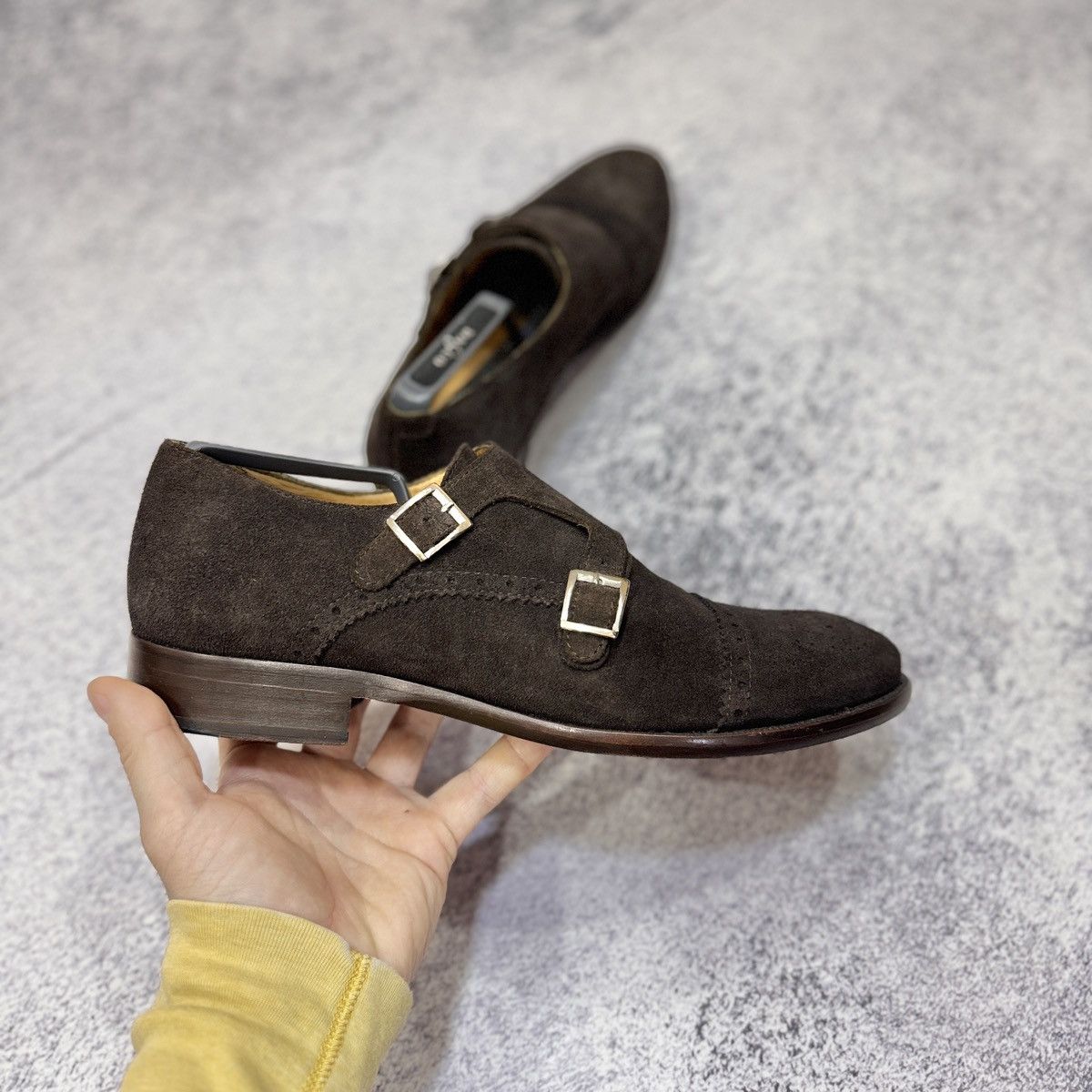 Baldessarini Baldessarini Welted Double Monk Straps Brown Suede UK10 Size US 11 / EU 44 - 5 Thumbnail
