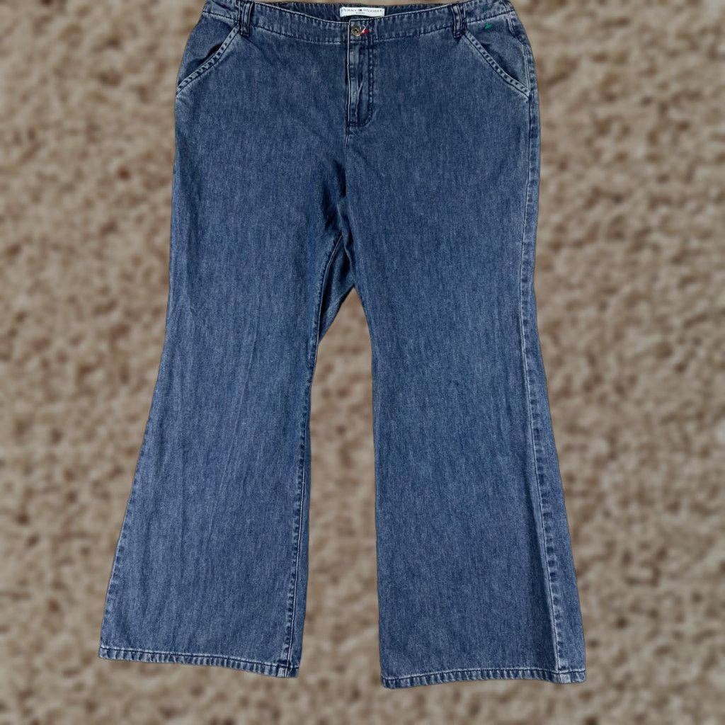 Tommy Hilfiger Tommy Hilfiger Jeans Womens 18 Blue Denim Bootcut Mid Rise 36x30 Cotton Size 40" / US 18 - 1 Thumbnail