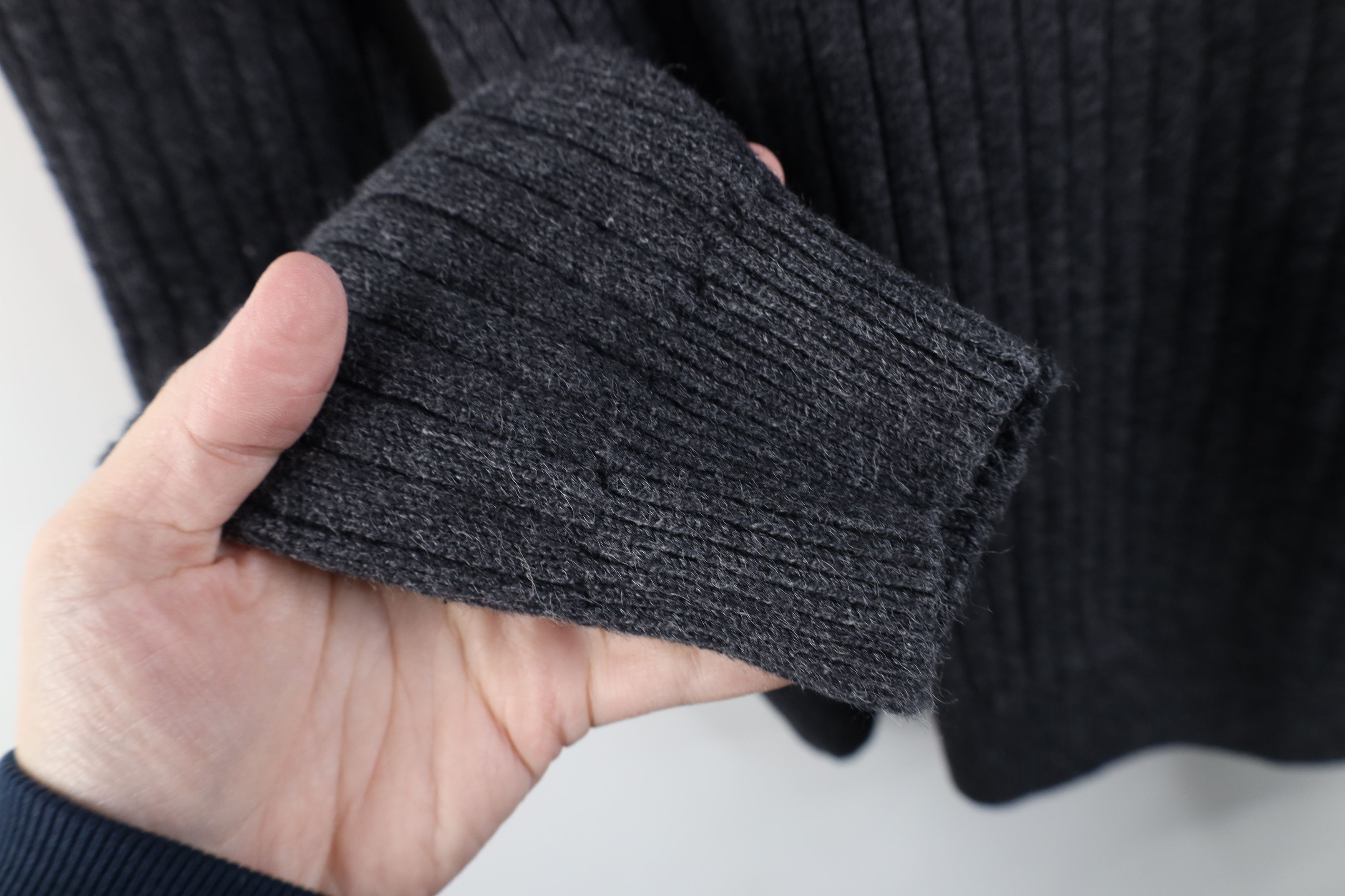 Vintage Vintage 90s Streetwear Blank Ribbed Knit Crewneck Sweater Size US L / EU 52-54 / 3 - 6 Thumbnail