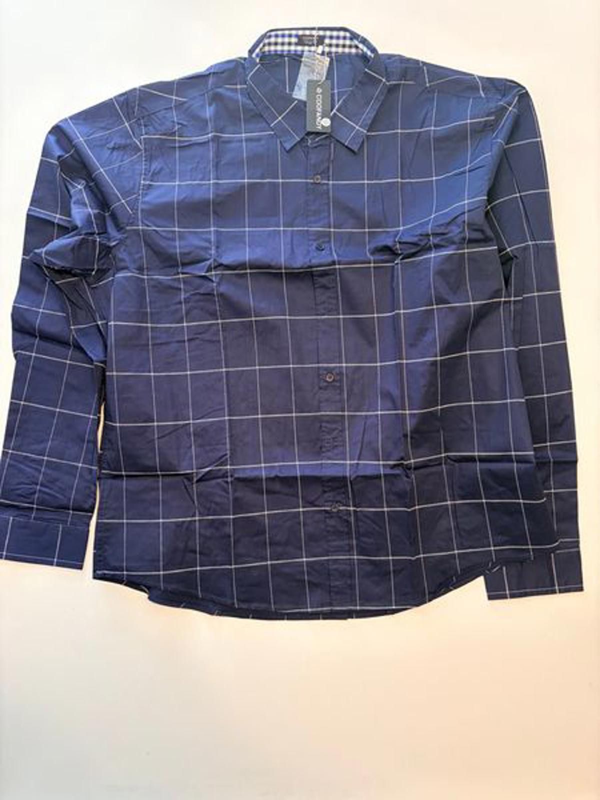 Other Coofandy Men's Navy Blue Plaid Shirt (Size 2XL) Size 48R - 1 Thumbnail