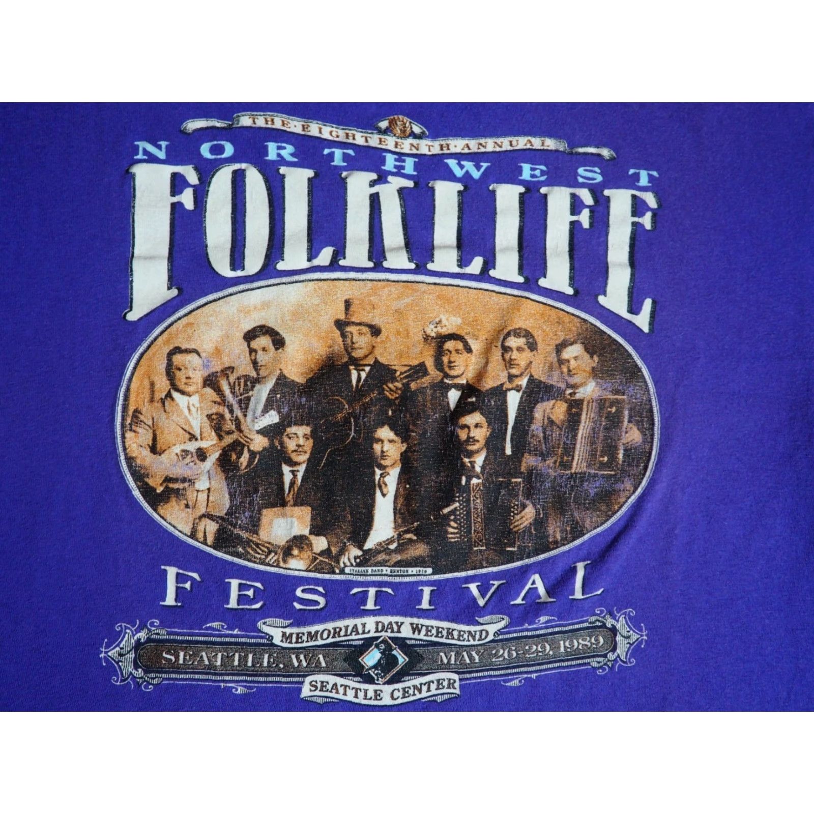 Hanes VTG 80s Hanes Seattle Folklife Festival Music Folk Purple Tee T-Shirt Men M Size US M / EU 48-50 / 2 - 3 Thumbnail