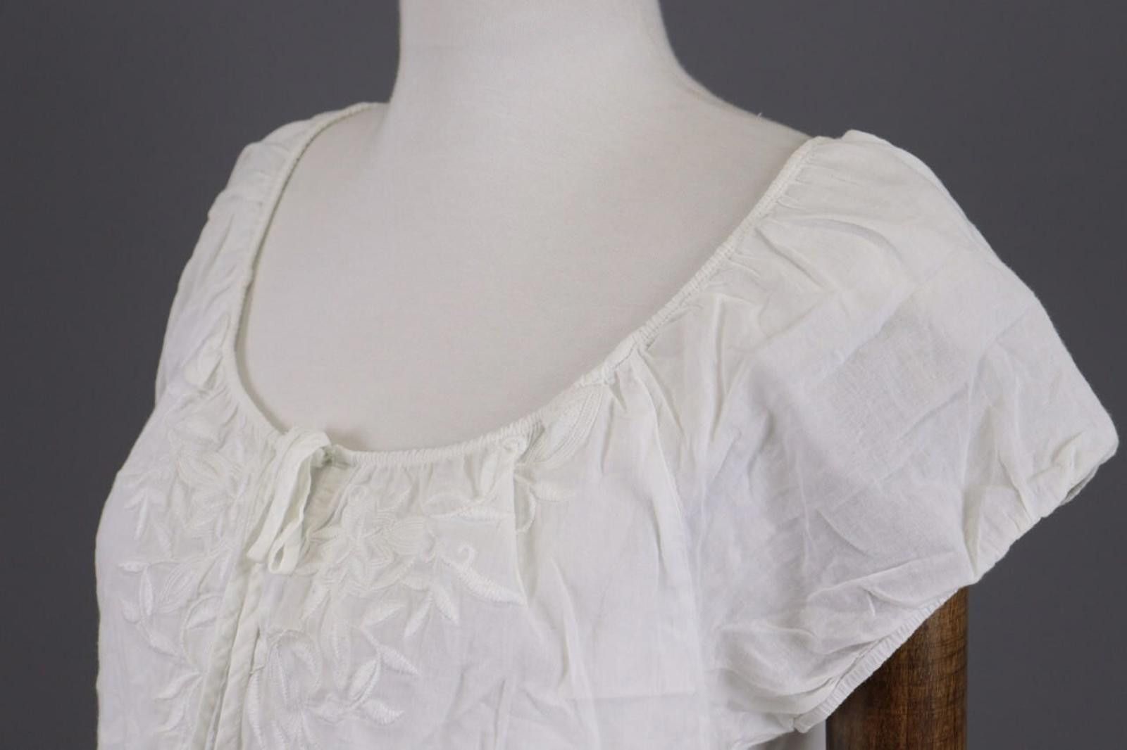 Designer Emily Van Den Bergh White Floral Blouse Shirt Size 40 Size M / US 6-8 / IT 42-44 - 9 Thumbnail