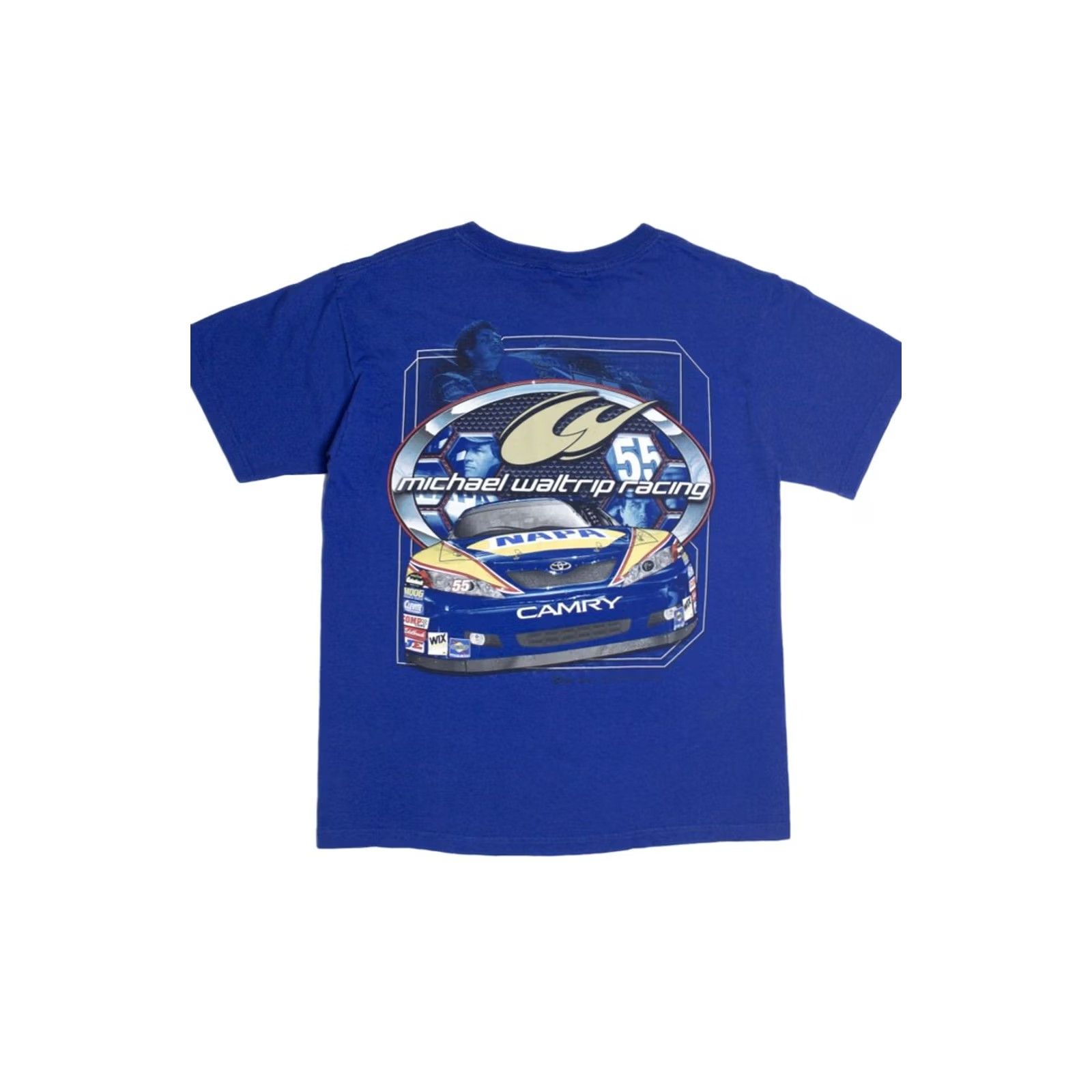 NASCAR Michael Waltrip #55 NASCAR Blue Medium Racing T-Shirt Front/Back Print Size US M / EU 48-50 / 2 - 2 Thumbnail
