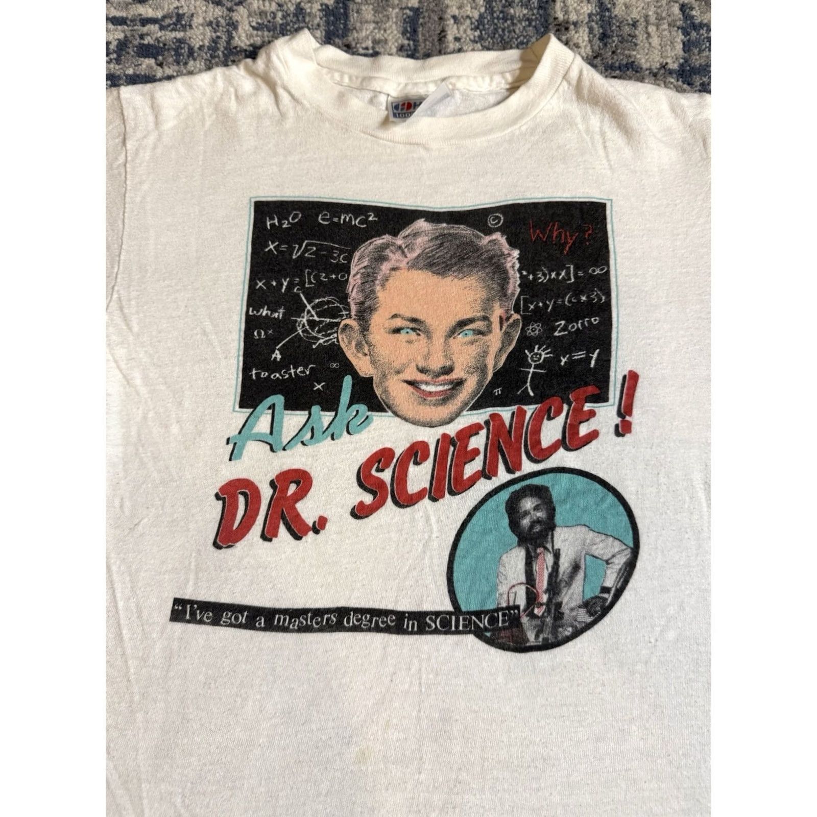 Hanes VINTAGE Ask Dr. Science T Shirt S 80s Punk Masters Degree Science White Hanes Mens Size US S / EU 44-46 / 1 - 2 Thumbnail