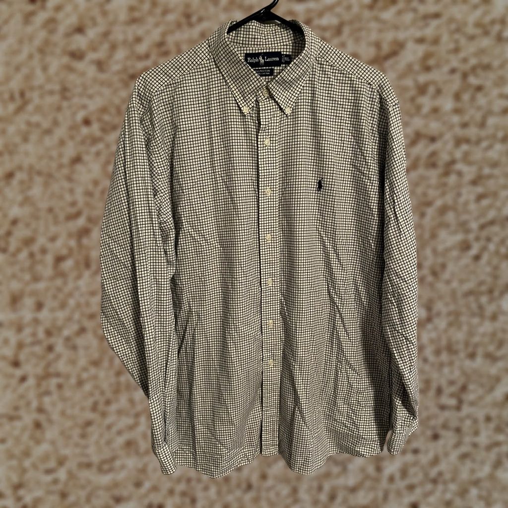 Polo Ralph Lauren Polo Ralph Lauren Blue Check Button Up Dress Shirt Mens XLarge Size 46R - 1 Thumbnail