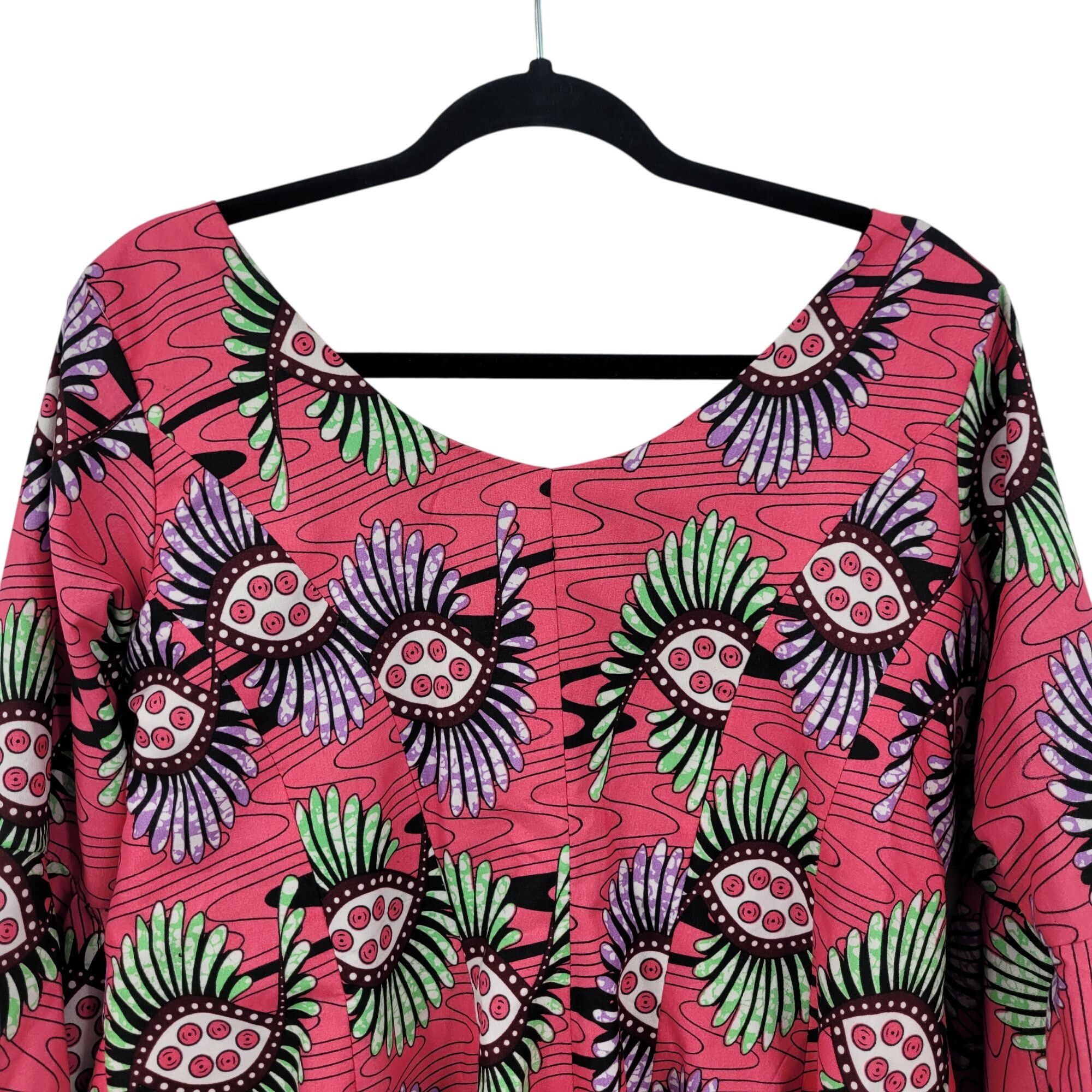 Handmade Handmade African Print Bell Sleeve Top Blazer Sz M Beaded Co Size M / US 6-8 / IT 42-44 - 8 Thumbnail