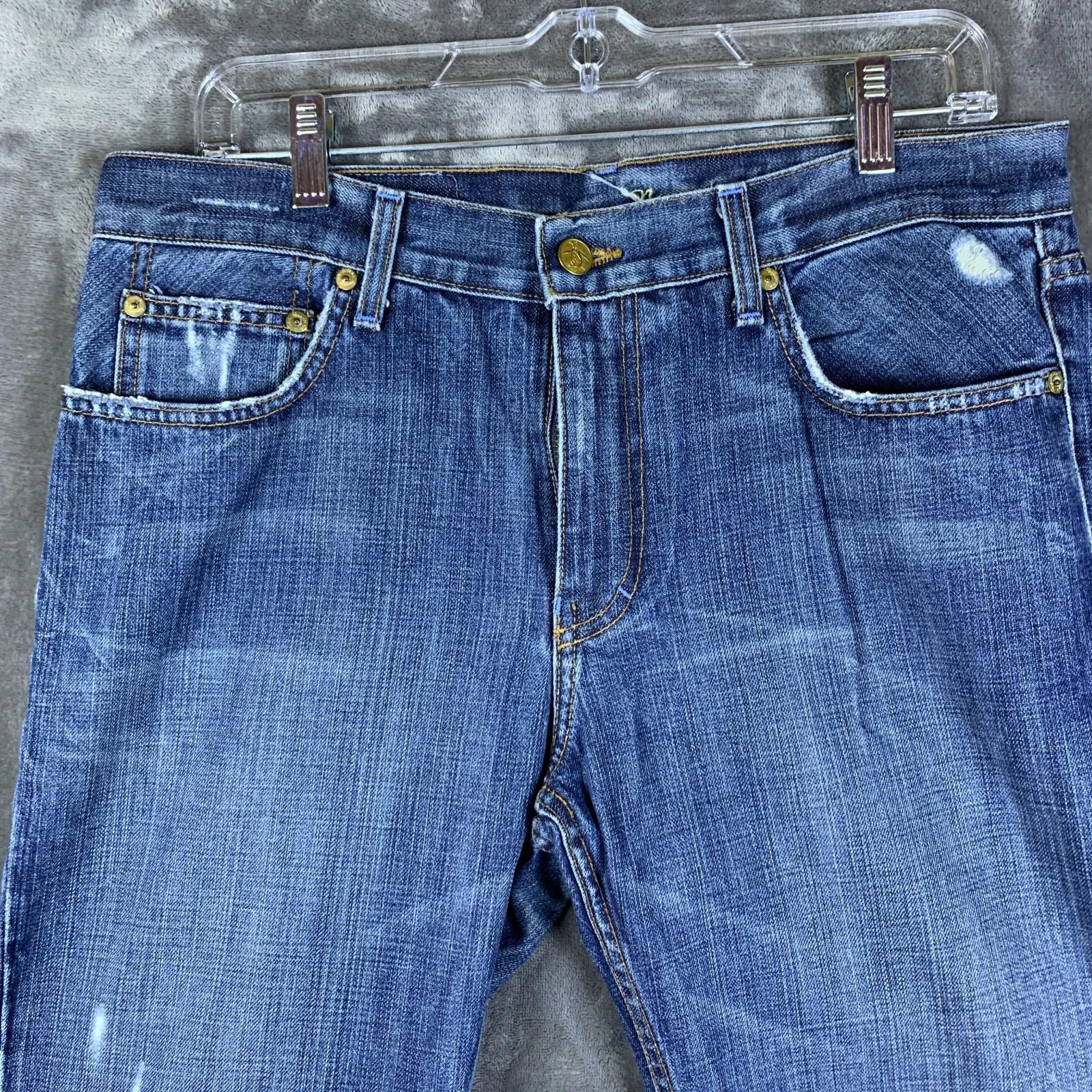 Designer Vintage Penguin Jeans 34x29 Bootcut Raw Hem White Patch (338 Size US 34 / EU 50 - 6 Thumbnail