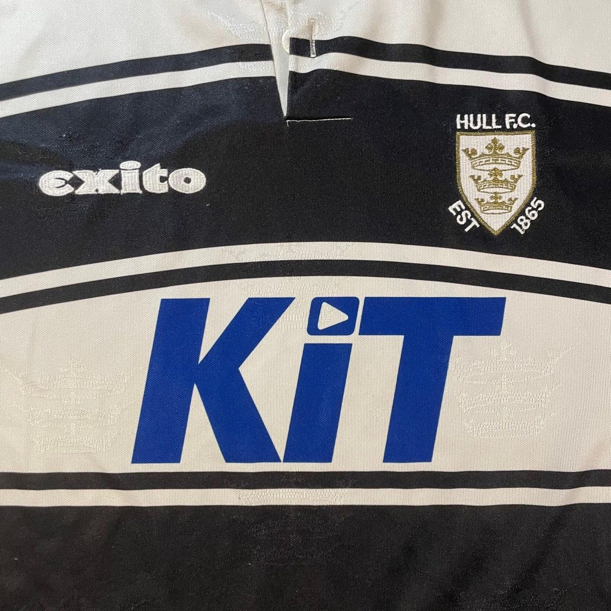 Other Hull FC black and white striped rugby shirt tee vintage 90s Size US L / EU 52-54 / 3 - 7 Thumbnail