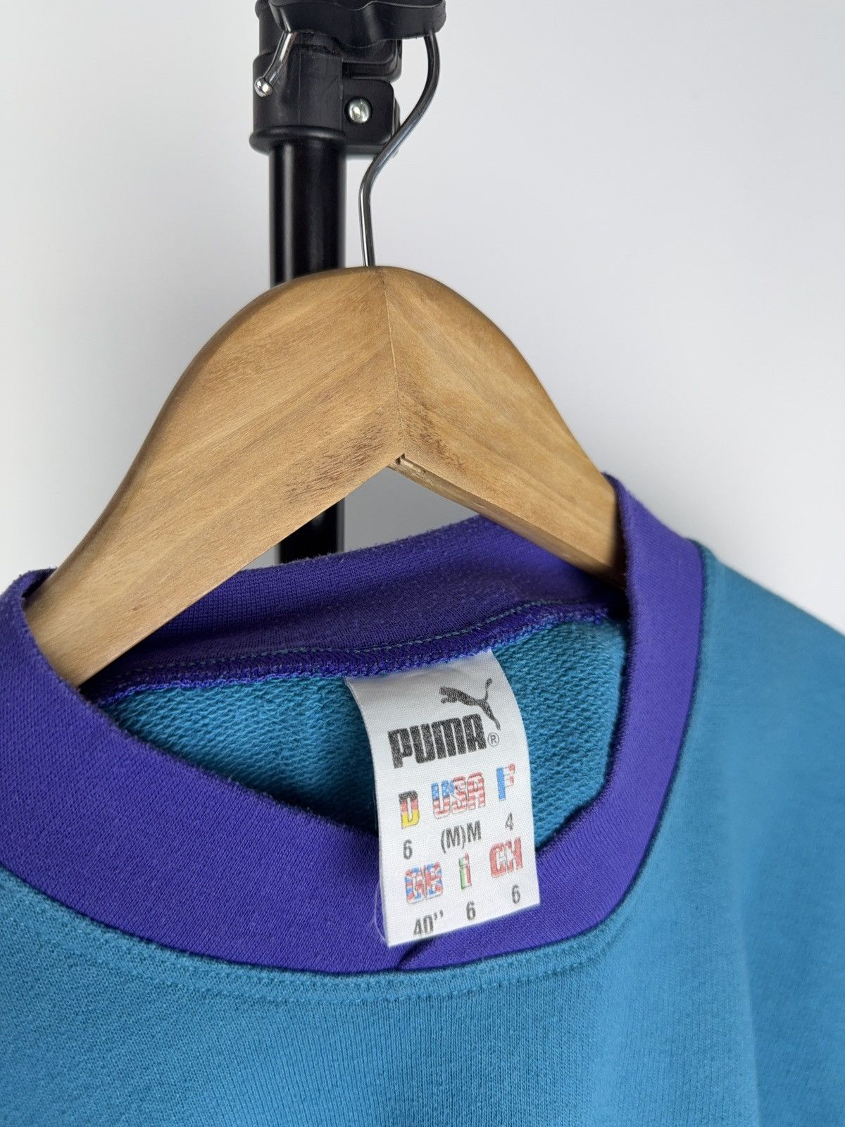 Puma × Vintage Vintage PUMA 100% Motion Sweatshirt Blue Purple 90s Style Size US M / EU 48-50 / 2 - 3 Thumbnail