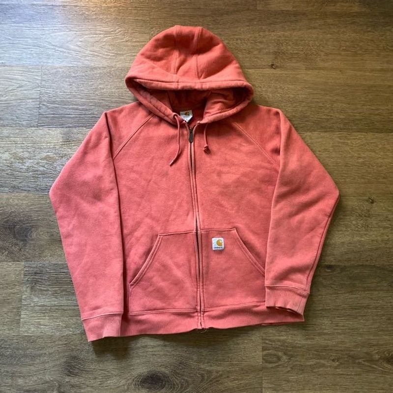 Carhartt Women's Carhartt Red Zip Up Hoodie Size L / US 10 / IT 46 - 1 Thumbnail