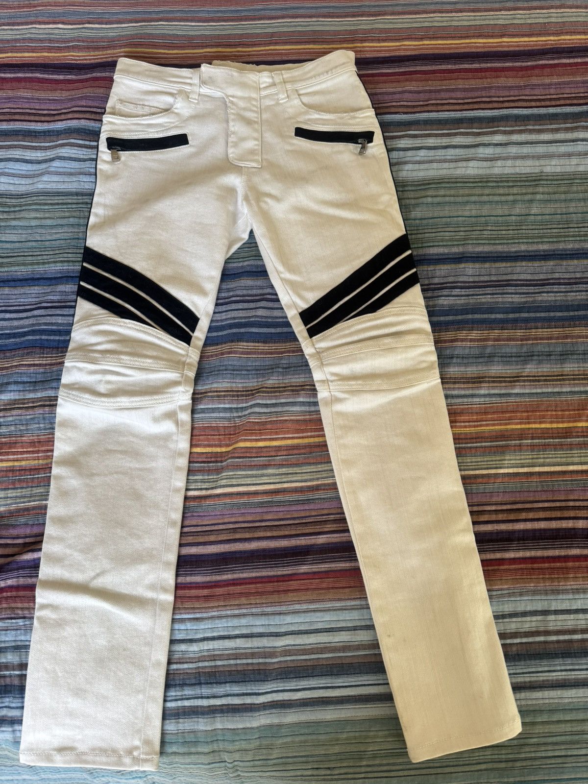 Balmain Biker Jeans White | Grailed