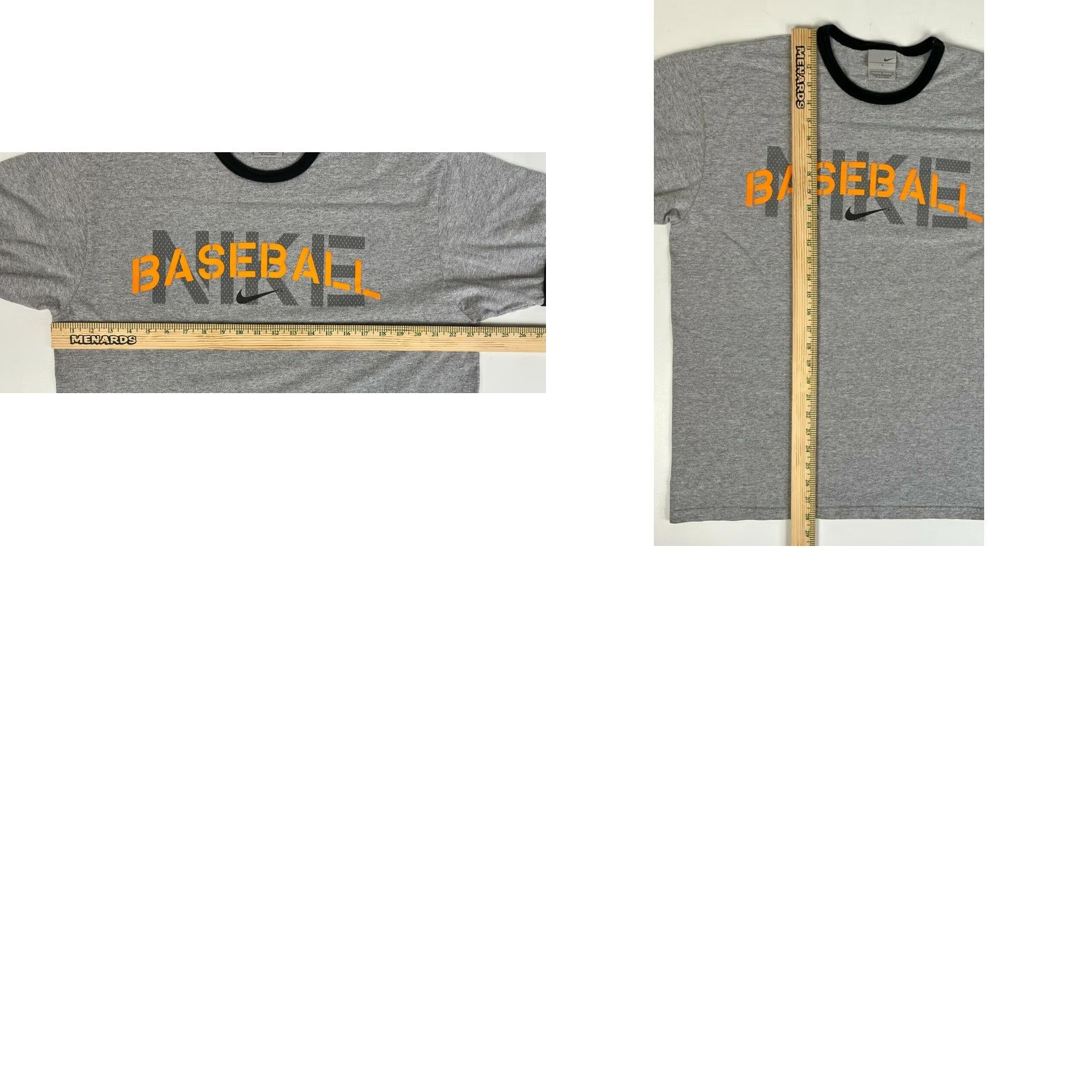 Nike VINTAGE Nike Baseball T-Shirt Mens L Gray 2000s Y2K Logo Short Sleeve Crew Neck Cotton Blend 90% Cotton 10% Polyester Size US L / EU 52-54 / 3 - 8 Thumbnail