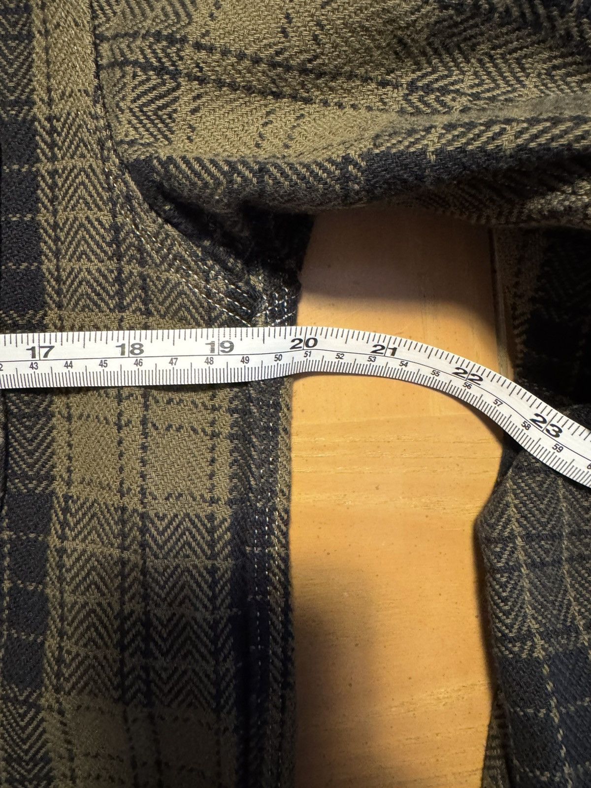 Momotaro Jeans Momotaro Herringbone Check Flannel Shirt (Olive)- 38 Size US S / EU 44-46 / 1 - 9 Thumbnail