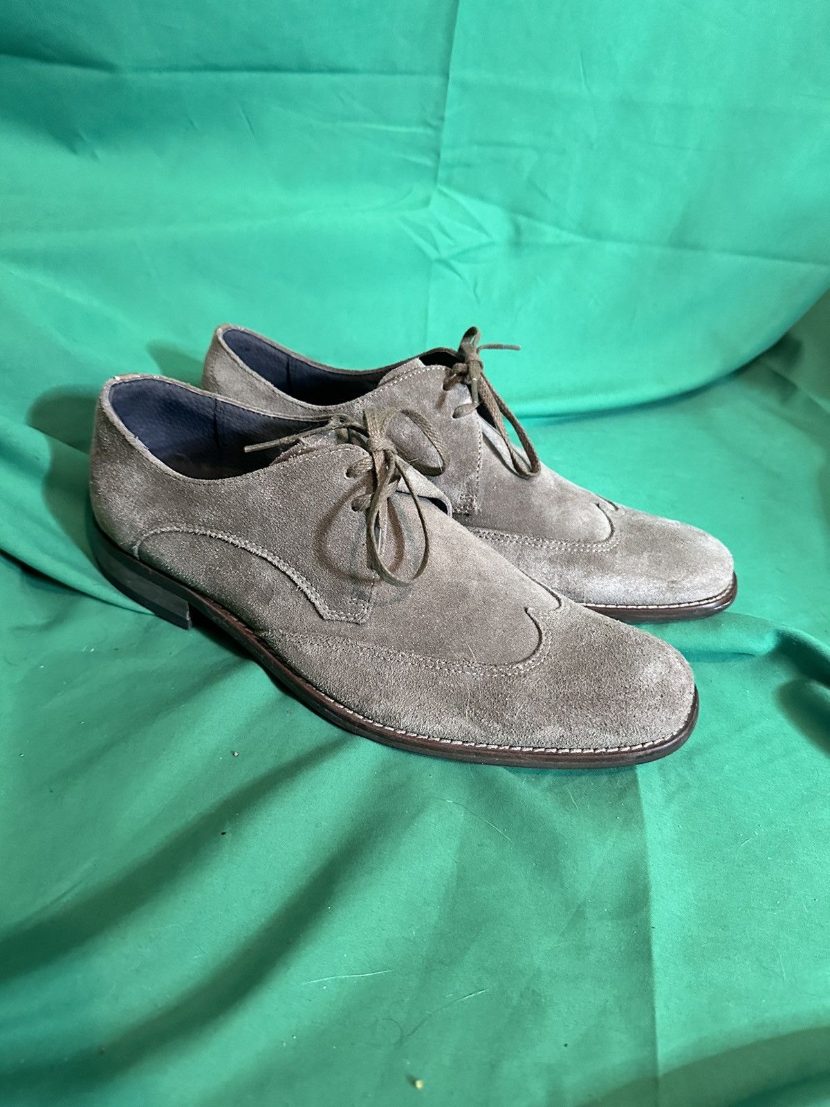 John Varvatos Suede leather derby shoes gray brown 8 Grailed