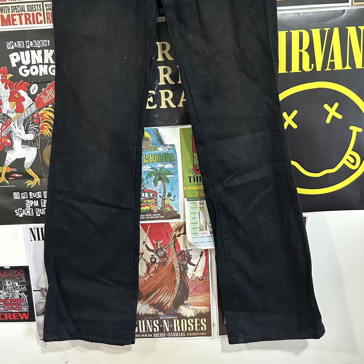 Vintage Vintage 90s Big John Flare Black Denim Size US 28 / EU 44 - 4 Thumbnail