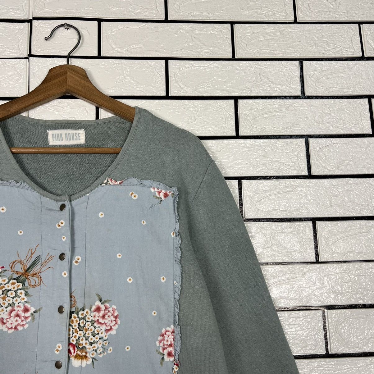Pink House PINK HOUSE Big Logo Floral Snap Button Jacket #4090-C186 Size L / US 10 / IT 46 - 5 Thumbnail
