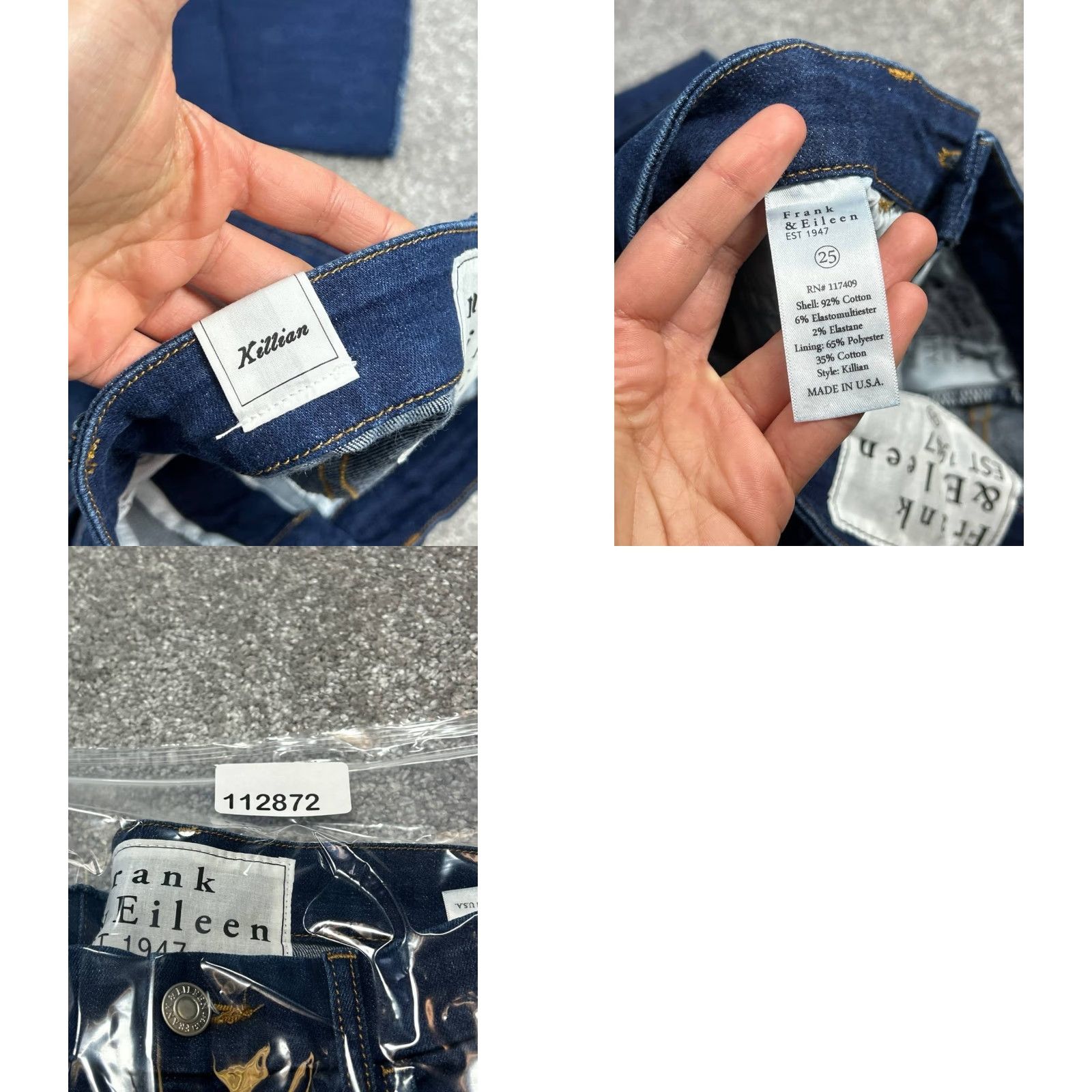 Kilian Frank And Eileen Killian Jeans Womens 25 Blue Denim Mid Rise Bootcut 26x27 Jeans Size 42" / US 20 - 8 Thumbnail