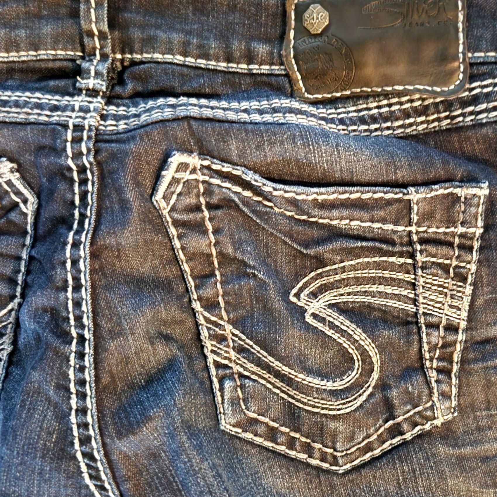 Silver Jeans Co. VINTAGE Silver Jeans Co. Womens Jeans Tuesday Mid Skinny Cotton 27/31 Blue Slim 31in Denim Size 27" / US 4 / IT 40 - 4 Thumbnail