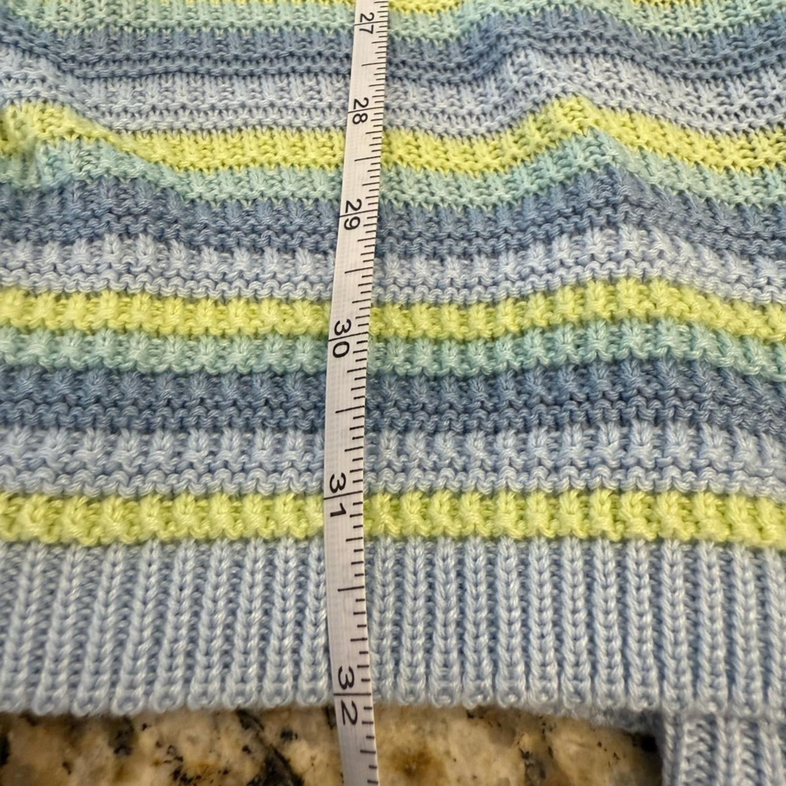 Other No Comment crochet stripe halter dress blue yellow green LG Size L / US 10 / IT 46 - 8 Thumbnail