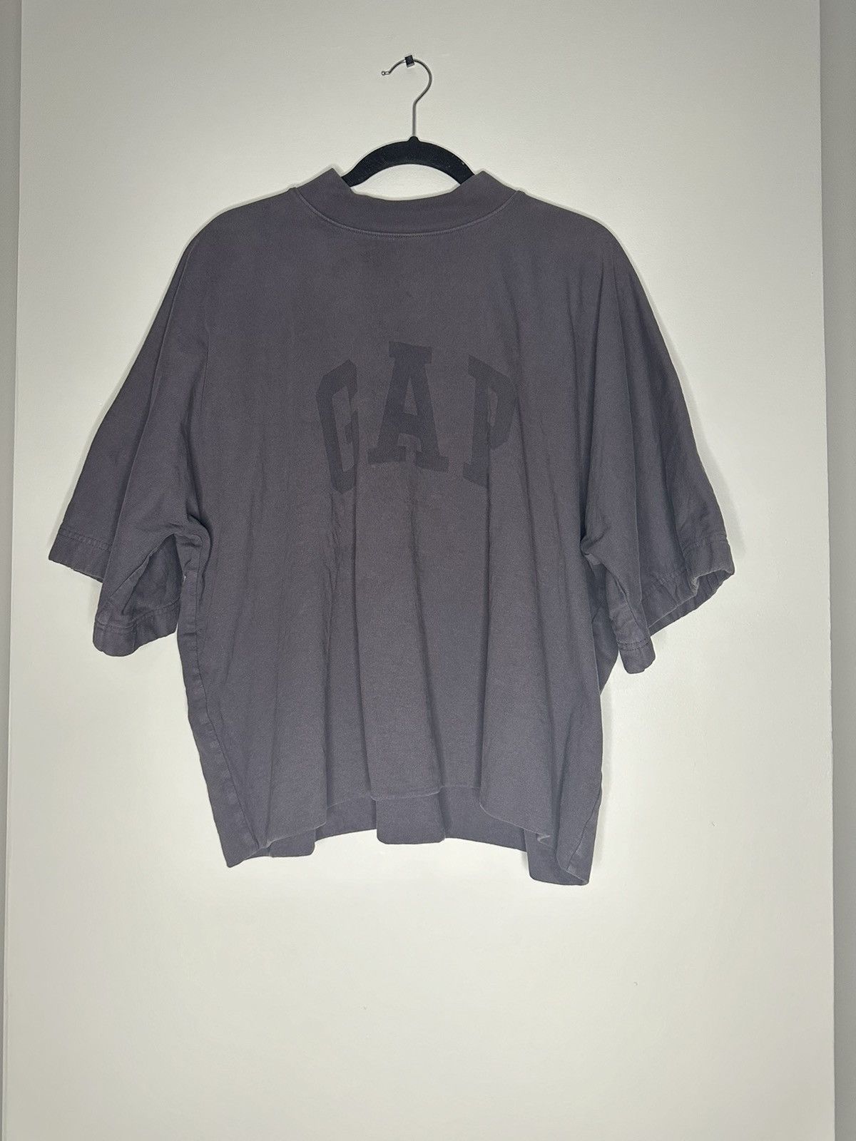 image of Yeezy Season Yeezy Gap Cropped Dove Shirt in Grey, Men's (Size Small)