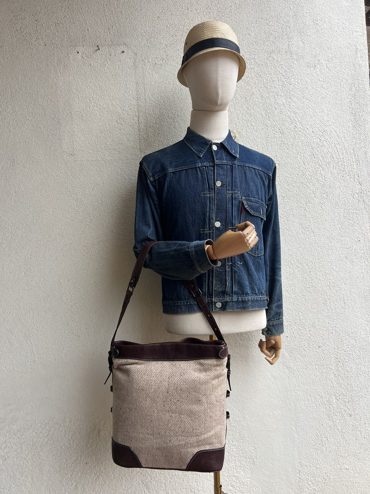 Leather Vintage Tsuchiya Kaban Leather HBT Wool Bag Size ONE SIZE - 5 Thumbnail