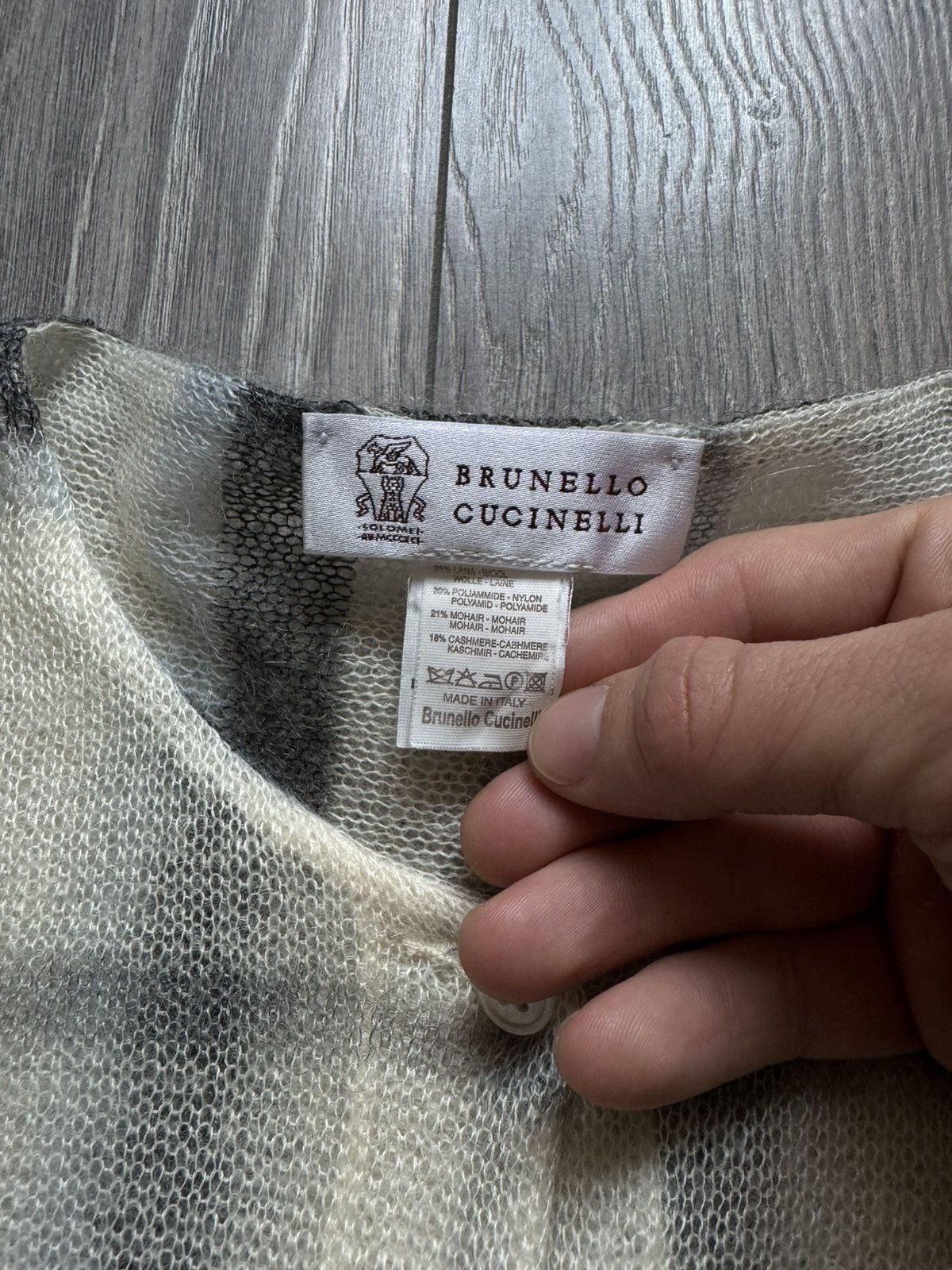 Brunello Cucinelli Brunello Cucinelli Mohair Cashmere blend Checkered Cardigan Size L / US 10 / IT 46 - 8 Thumbnail