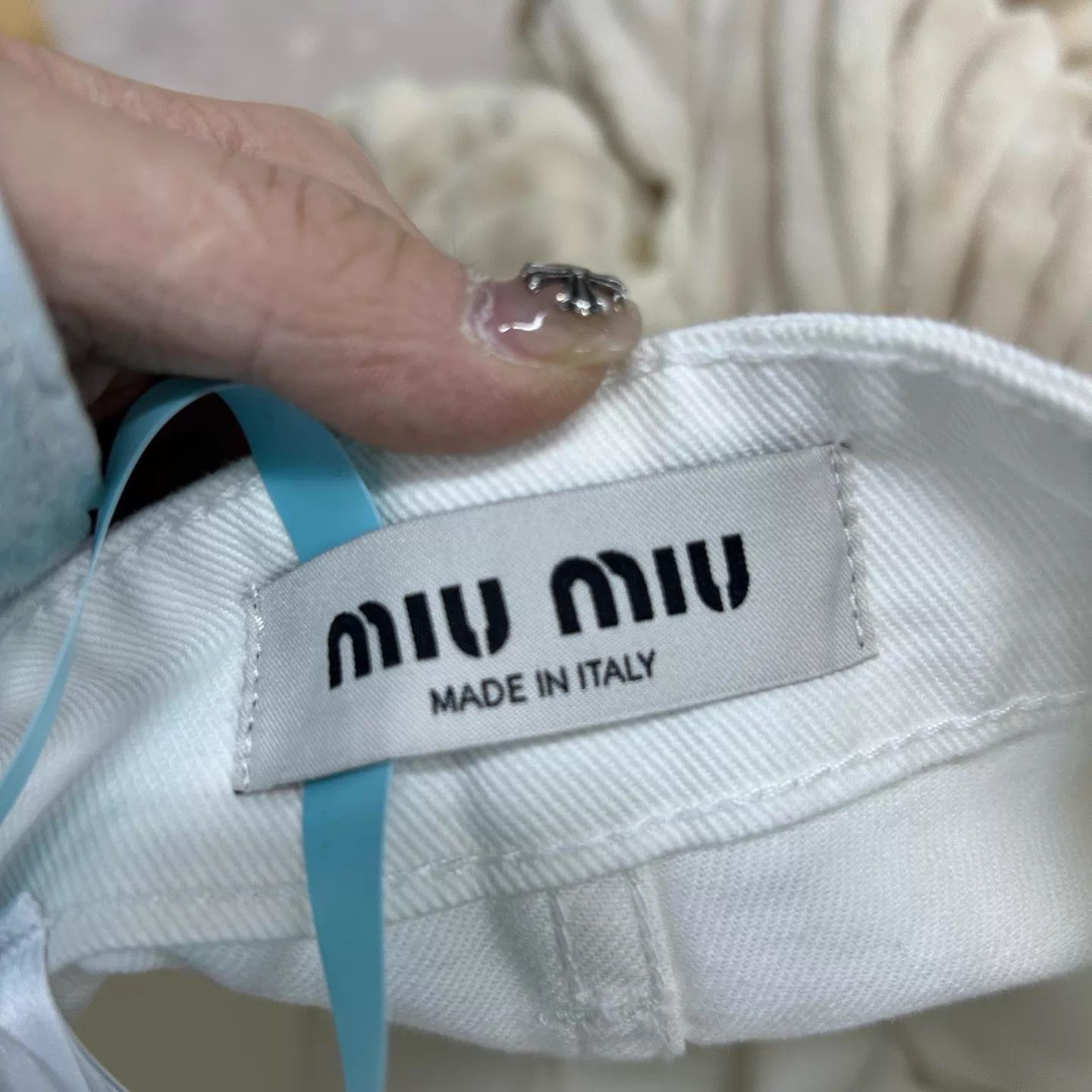 Miu Miu MIU MIU White Denim Wide Leg Pants 26 NWT Size 26" / US 2 / IT 38 - 4 Thumbnail