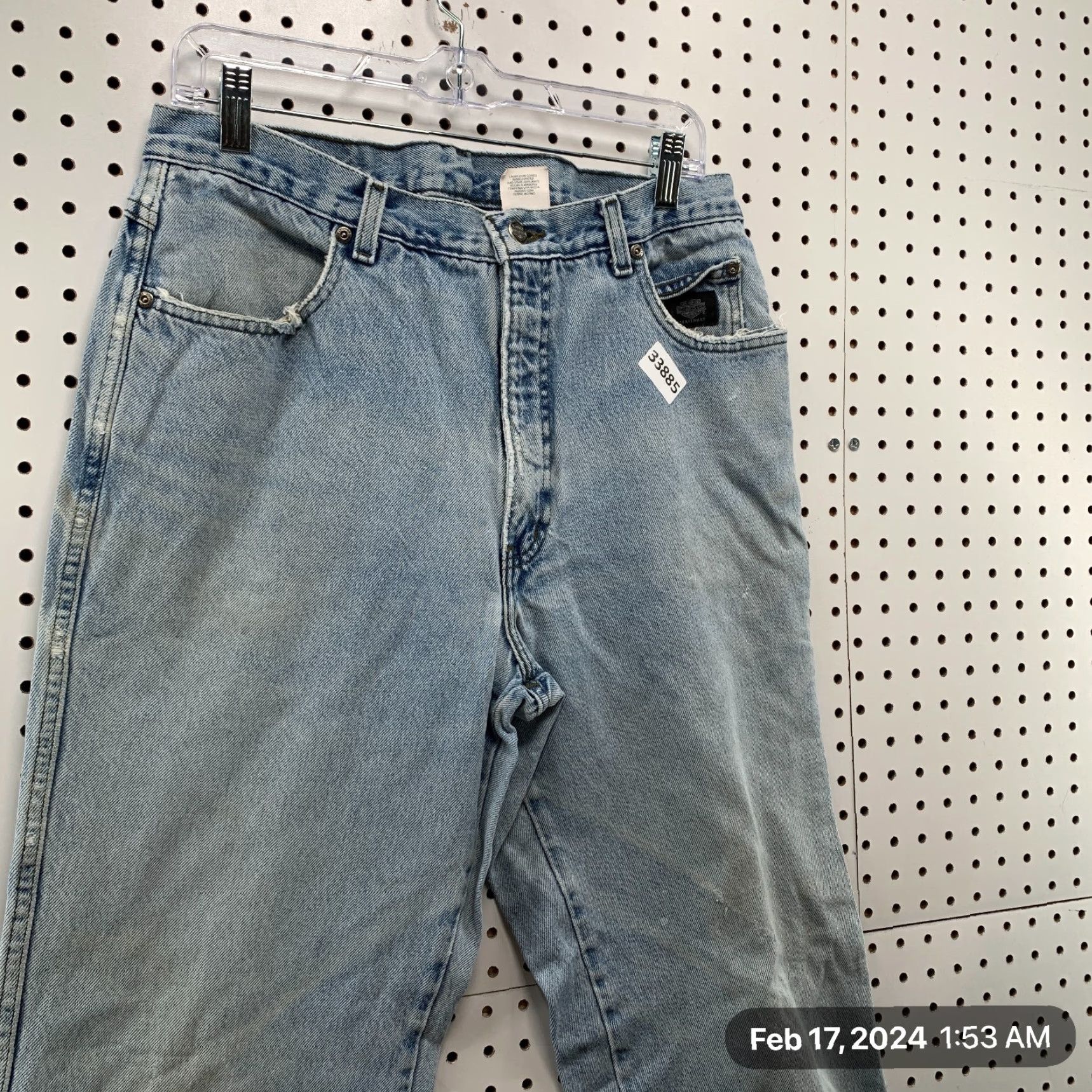 Harley Davidson VINTAGE Harley-Davidson Blue Denim Jeans Mens Regular Fit 32x30 Distressed USA Size US 32 / EU 48 - 4 Thumbnail
