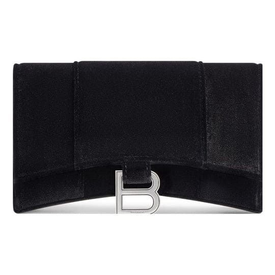 Balenciaga o1s1rm1124 Size: OS / Hourglass Wallet On Chain Velvet Size ONE SIZE - 2 Thumbnail