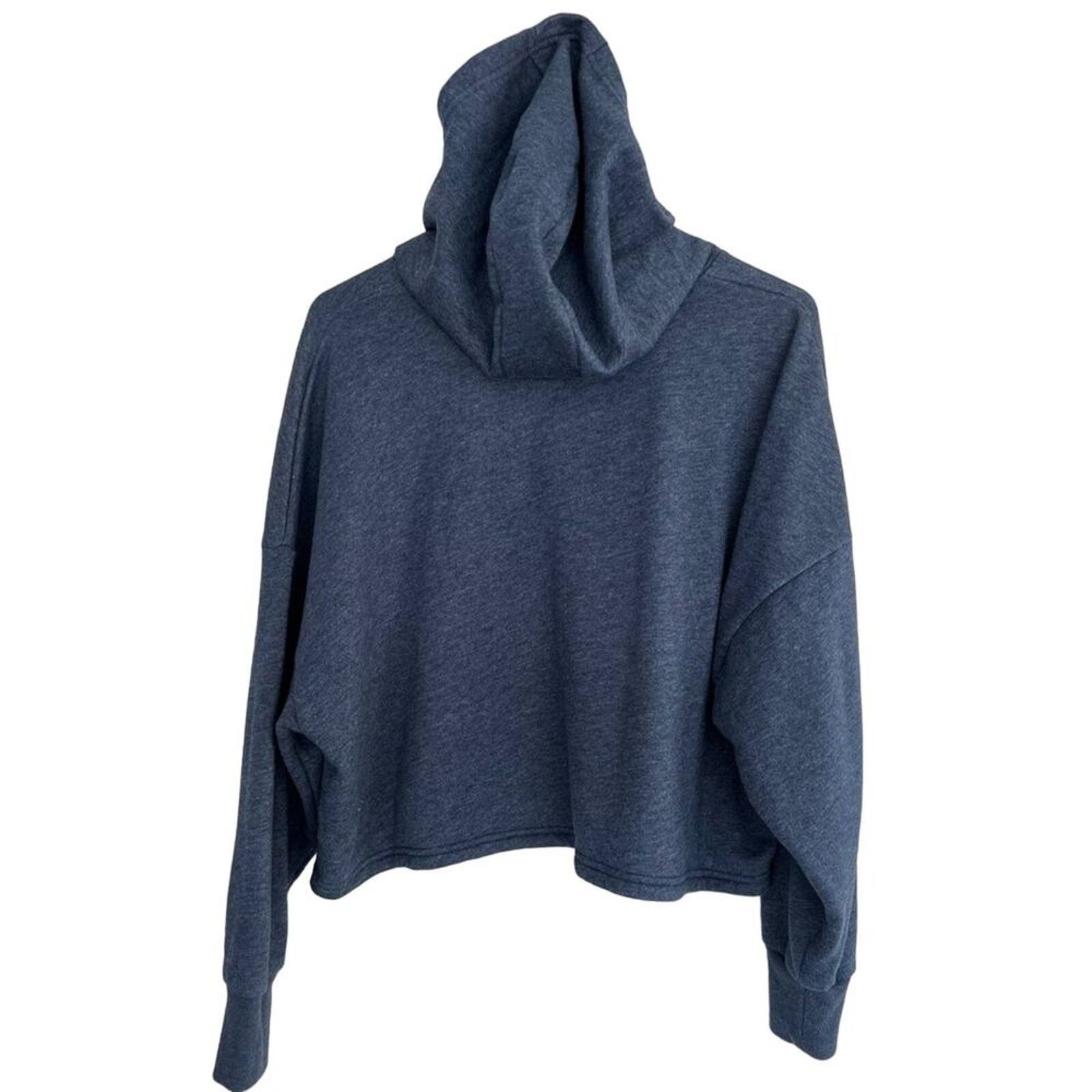 Under Armour Under Armour Project Rock Navy Fleece Crop Hoodie Womens XS Size XS / US 0-2 / IT 36-38 - 2 Thumbnail
