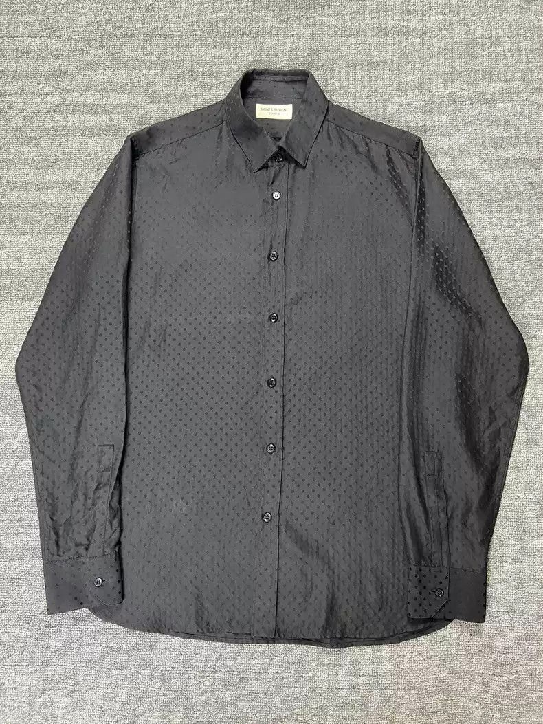 Saint Laurent Paris Saint Laurent slp14ss mulberry silk dark dot shirt Size US L / EU 52-54 / 3 - 1 Thumbnail