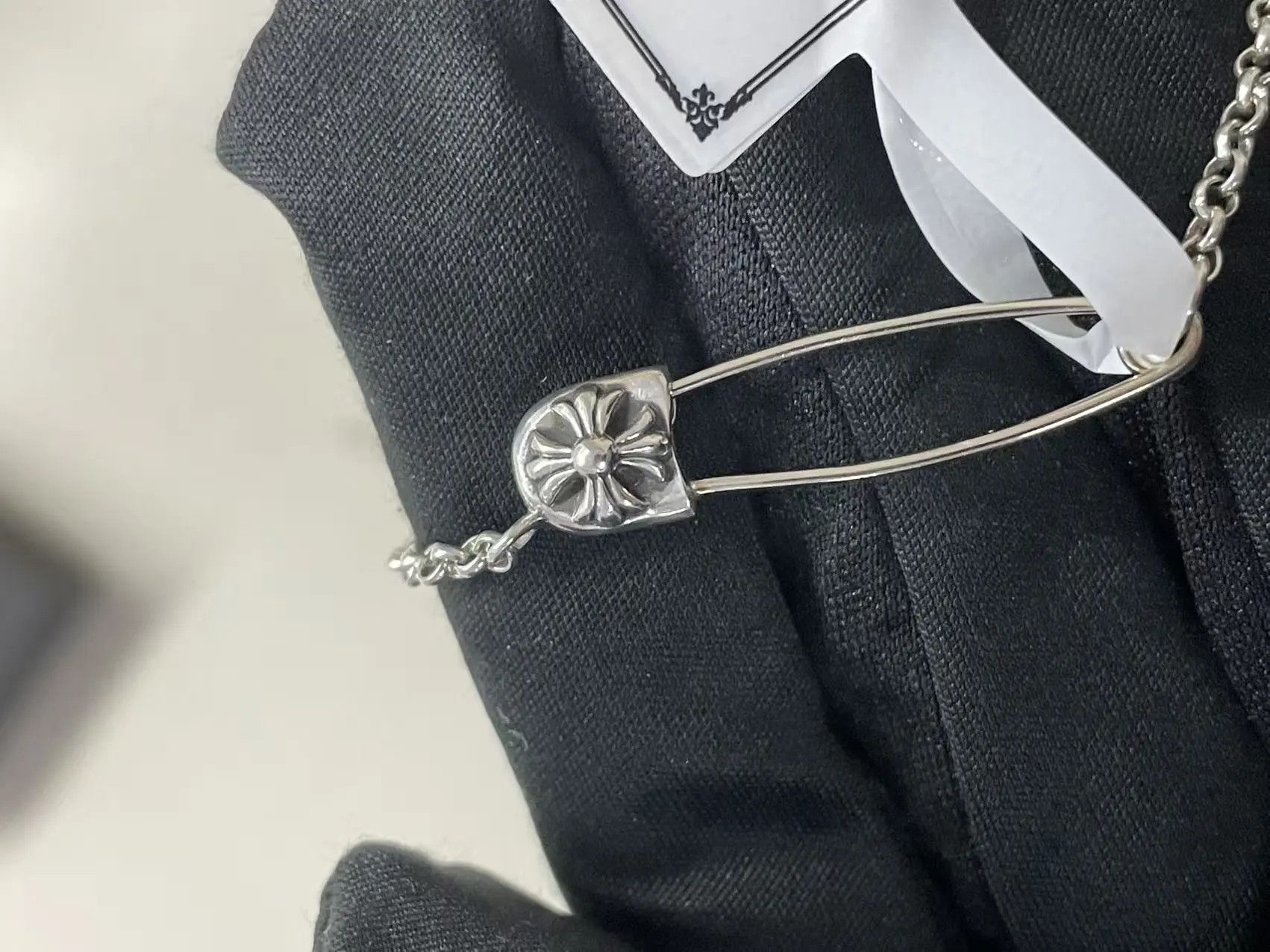 Chrome Hearts Chrome Hearts Silver Safty Pin Roll Chain Necklace Size ONE SIZE - 5 Thumbnail