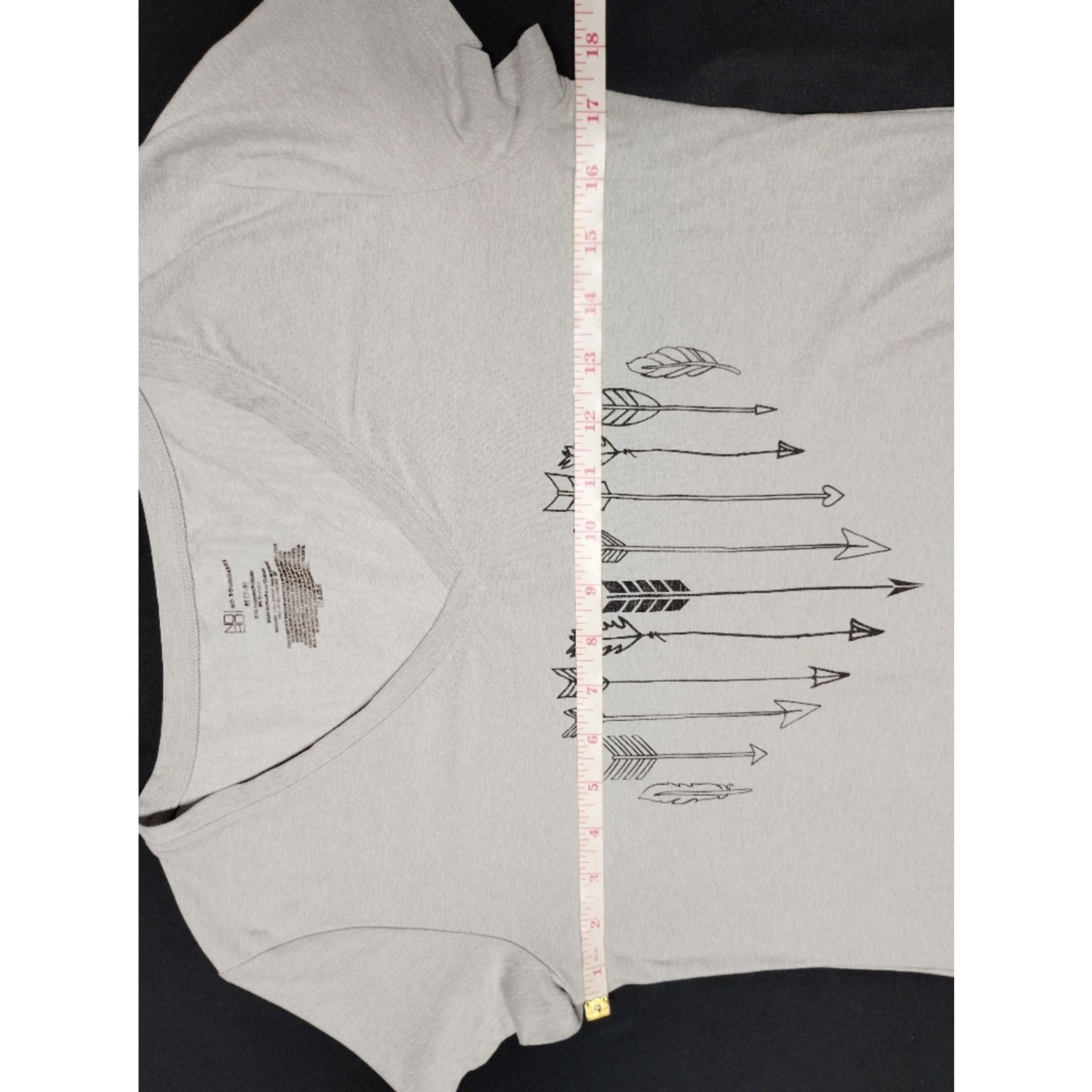 Hobo Women's Light Gray Arrow Heart V-Neck Tee Size M / US 6-8 / IT 42-44 - 4 Thumbnail