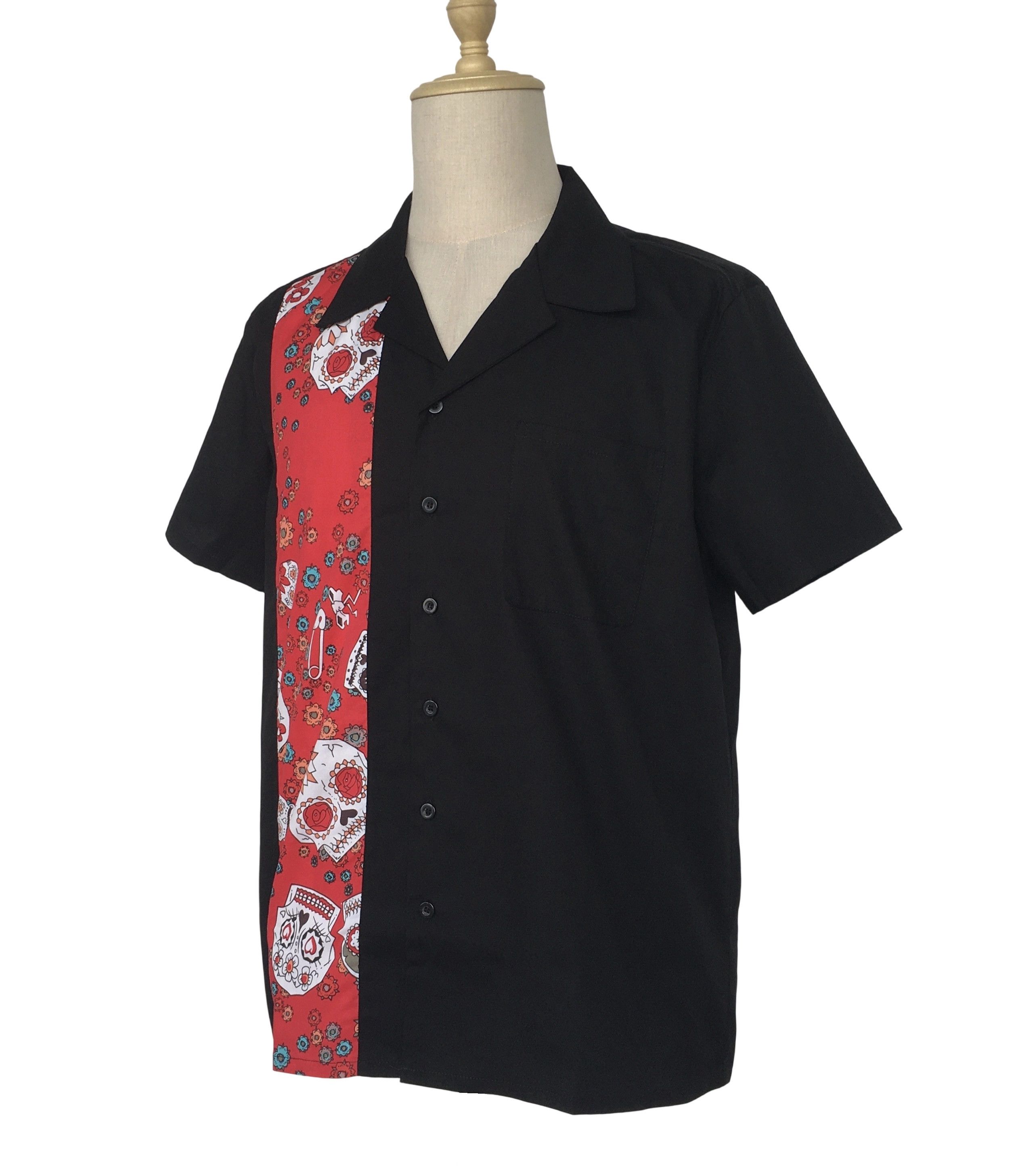 Other Short Sleeve Button Down Men Shirts Skull Red Size US L / EU 52-54 / 3 - 3 Thumbnail