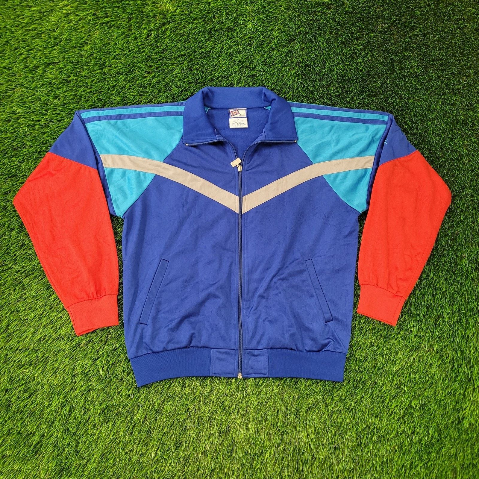 Vintage VTG Y2K Slazenger Track Jacket L 23x25 Blue Red Gray Cropped Size US L / EU 52-54 / 3 - 1 Thumbnail