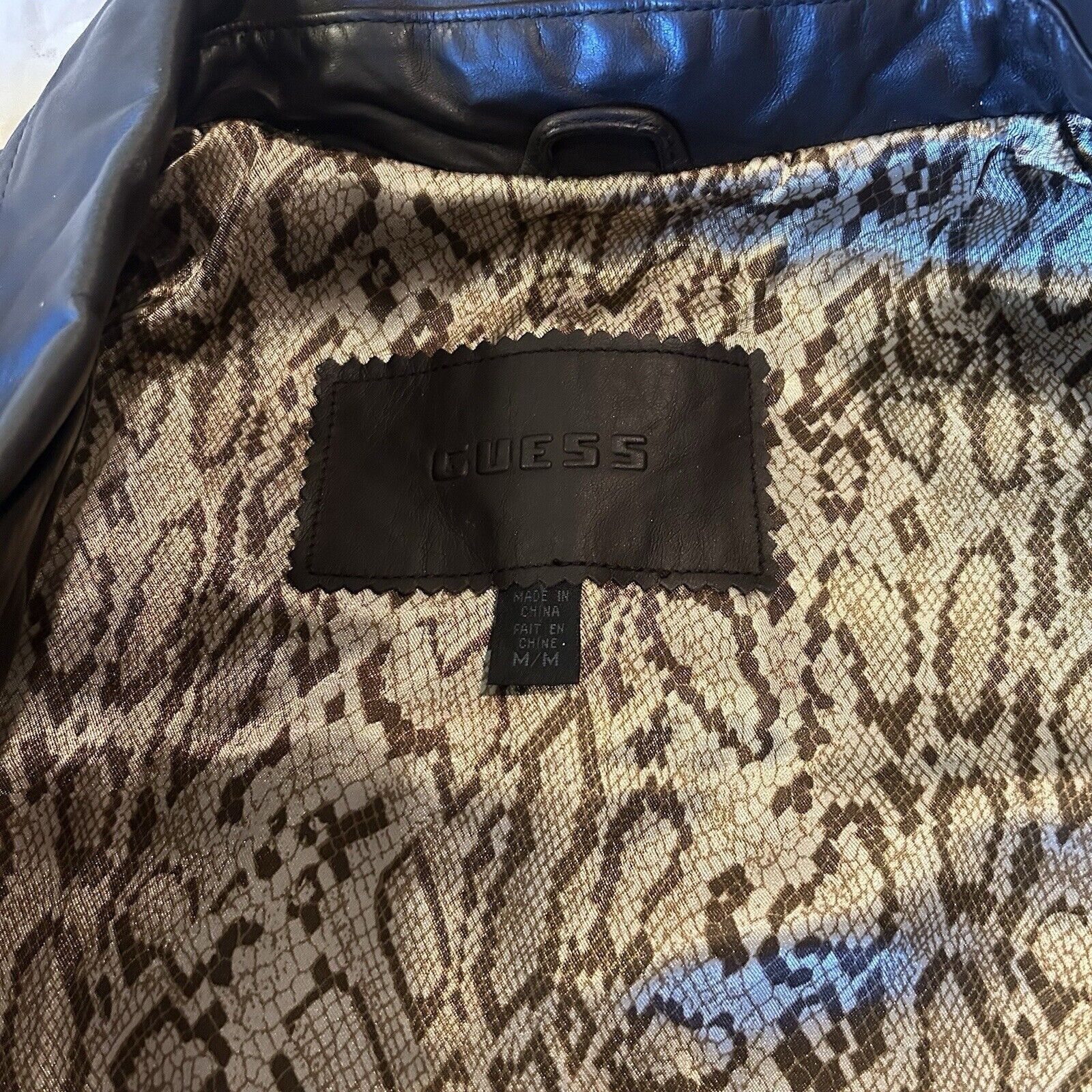 Guess Guess Men's Faux Leather Jacket Brown Casual Size M - EUC Size M / US 6-8 / IT 42-44 - 3 Thumbnail