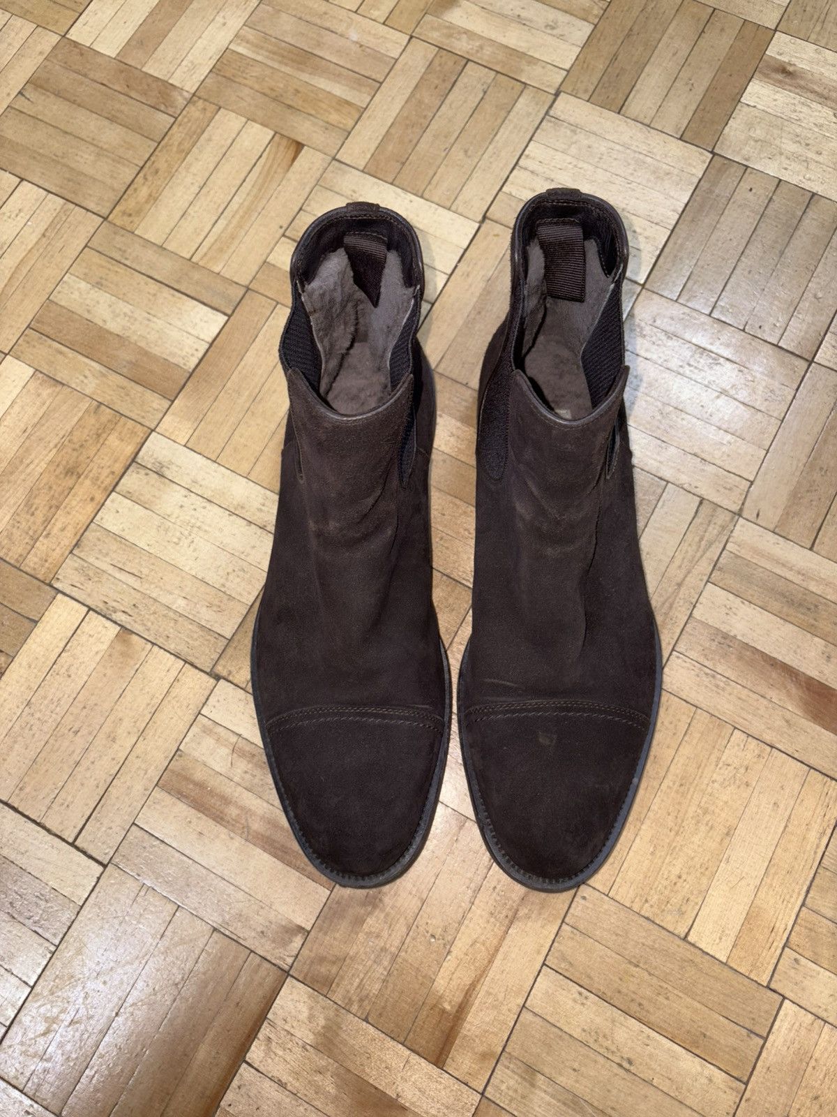 Moreschi Stemar by Moreschi Sherpa Lined Suede Chelsea Boots Size US 9 / EU 42 - 3 Thumbnail
