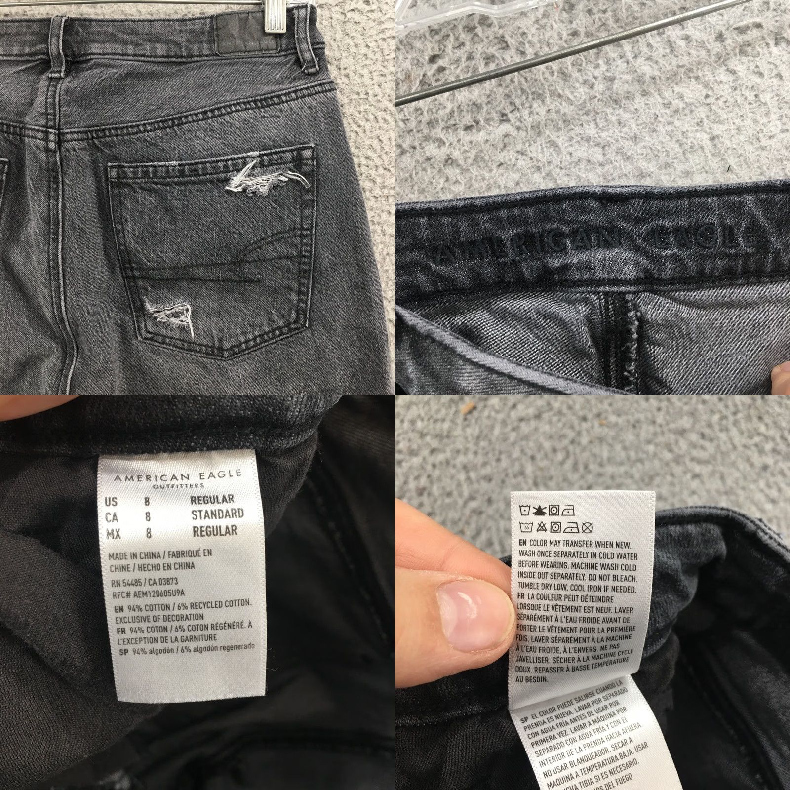 American Eagle Outfitters American Eagle Outfitters Jeans Womens 8 Black Zip Fly Regular 5-Pocket | Inseam 27.5in Size 30" / US 8 / IT 44 - 9 Thumbnail